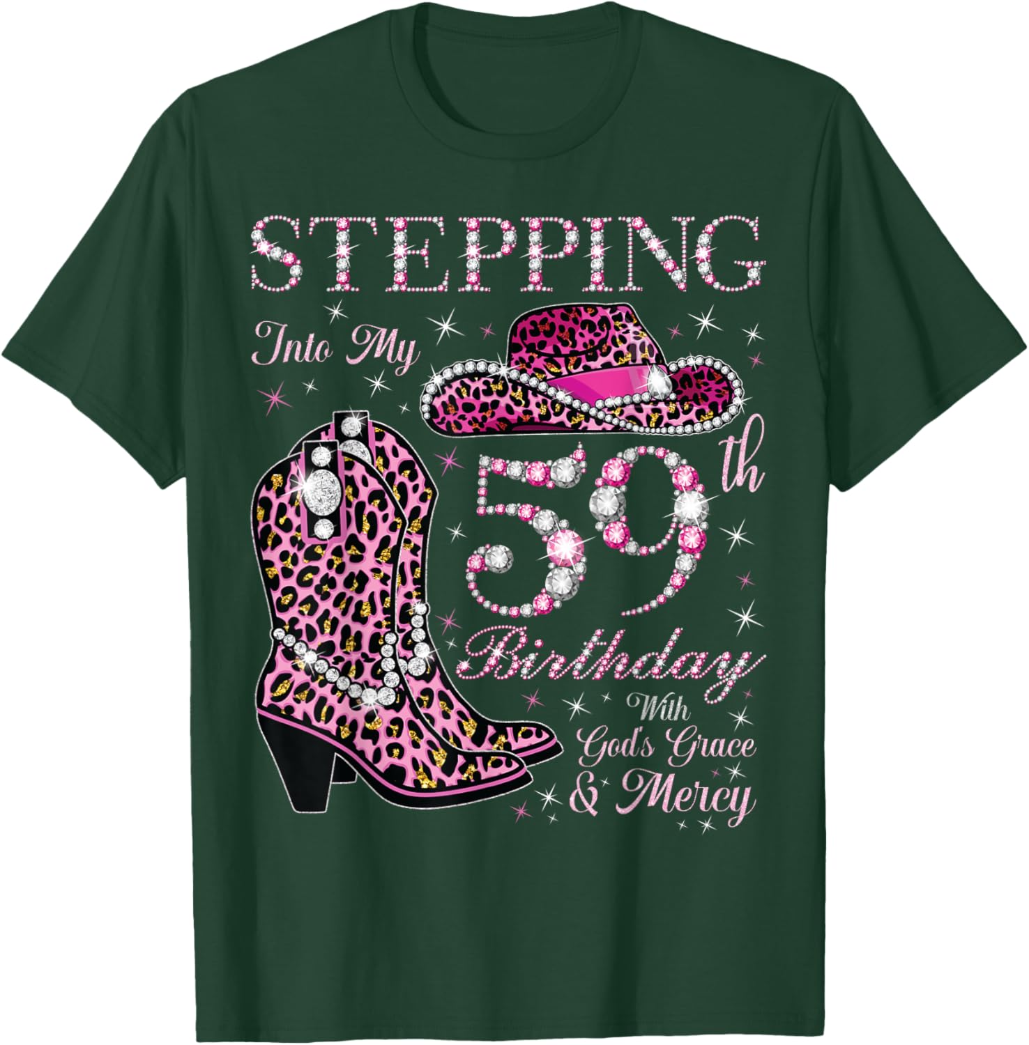 Celebrate 59 with Grace Mercy T-Shirt for Birthday Joy and Style - 7