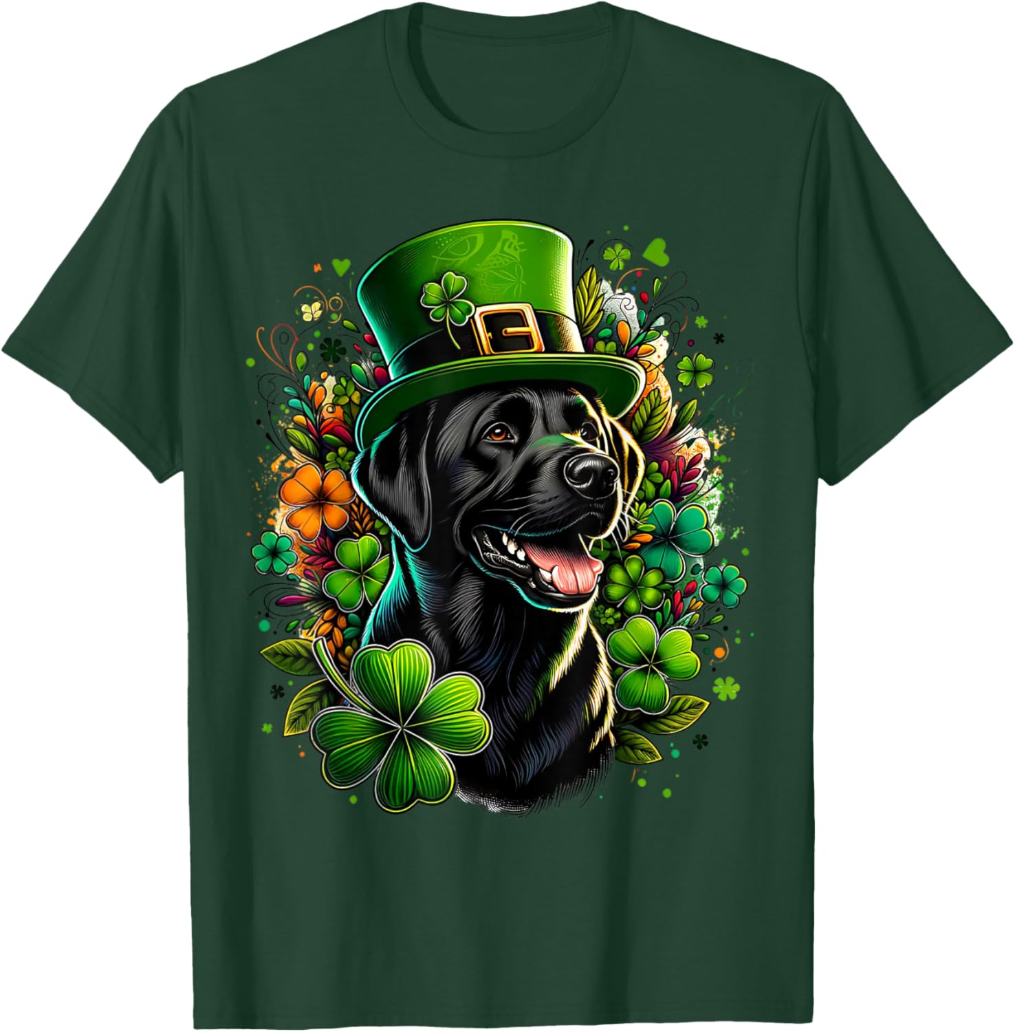 Black Labrador Retriever St Patricks Day T-Shirt for Family Fun - 6