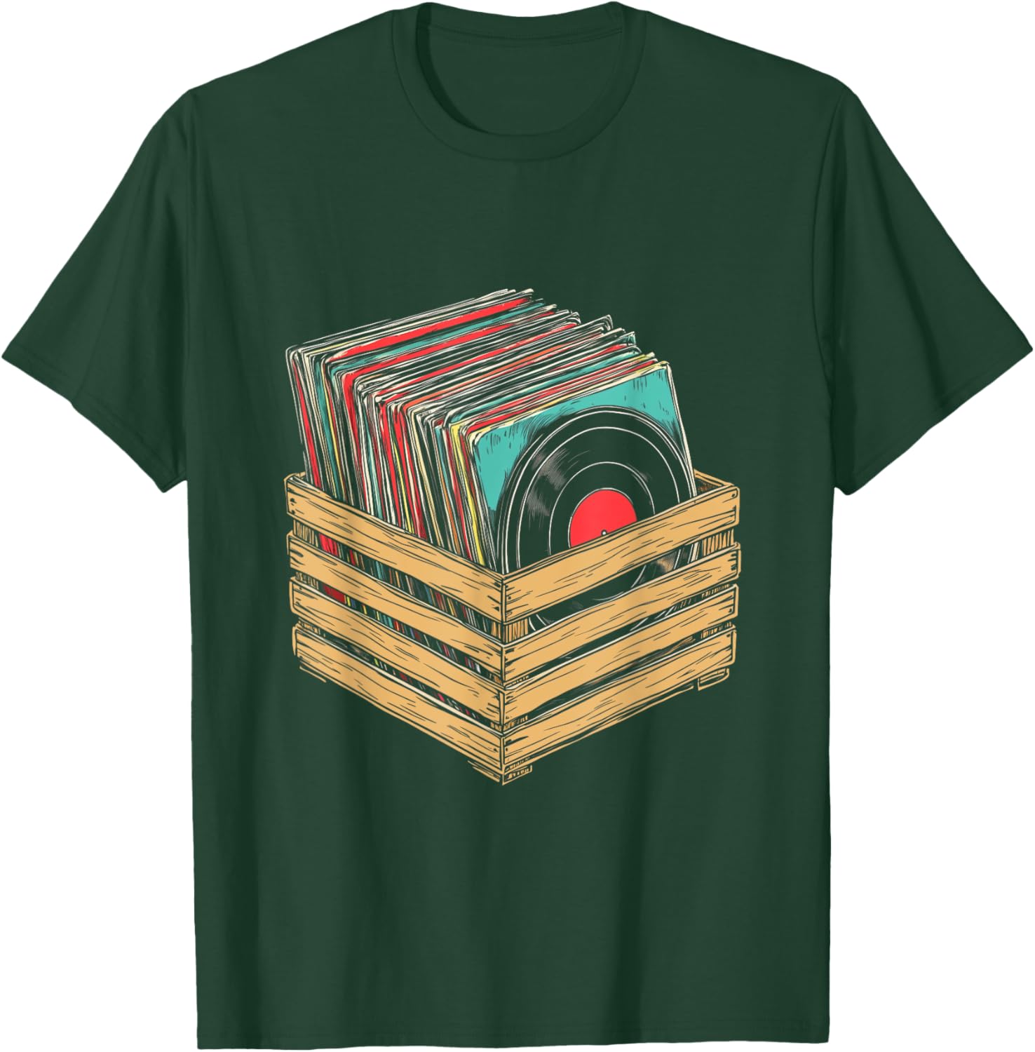 Vintage Vinyl Record Crate Retro T-Shirt for Music Lovers and Collectors - 1