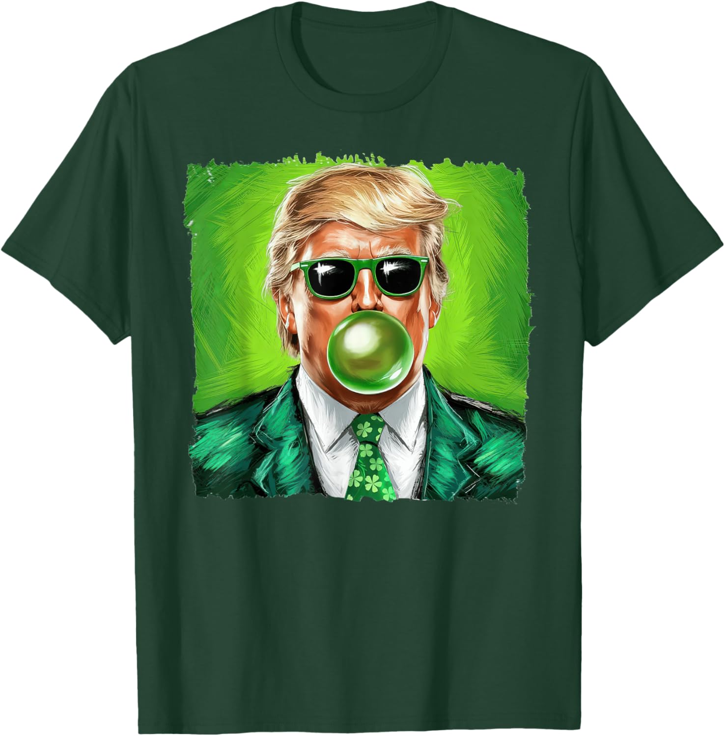 Trump Bubble Gum Sunglasses St. Patrick's Day T-Shirt for Fun Celebrations - 21