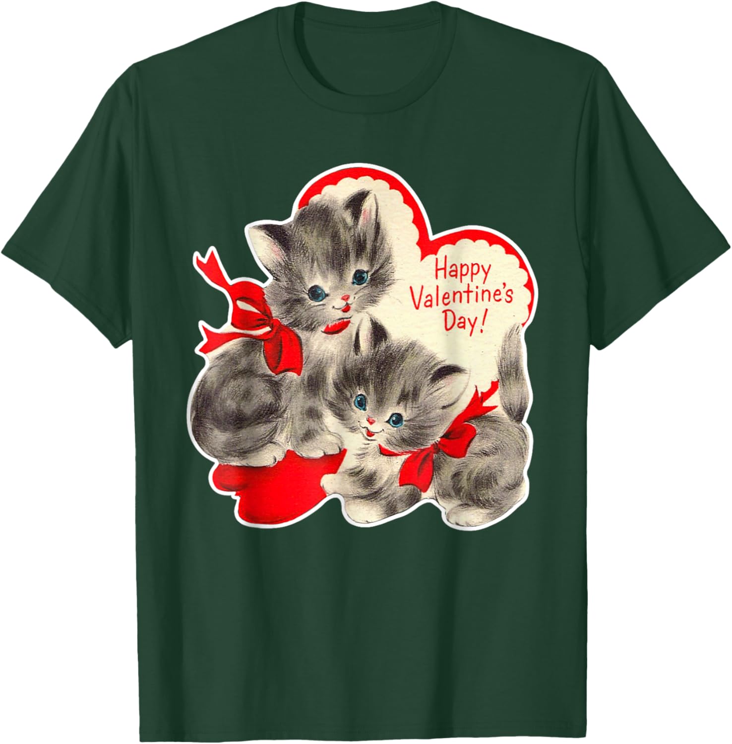 Vintage Valentine's Day Cat T-Shirt Retro Kitten Love Top for Pet Lovers - 26