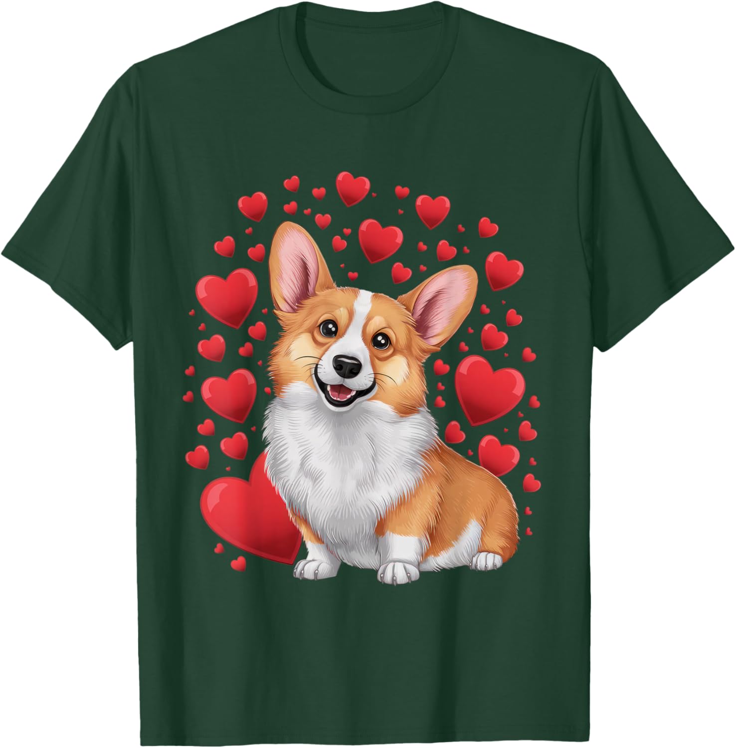 Corgi Dog Valentine's Day T-Shirt for Dog Lovers - Unisex Small Black Tee - 13