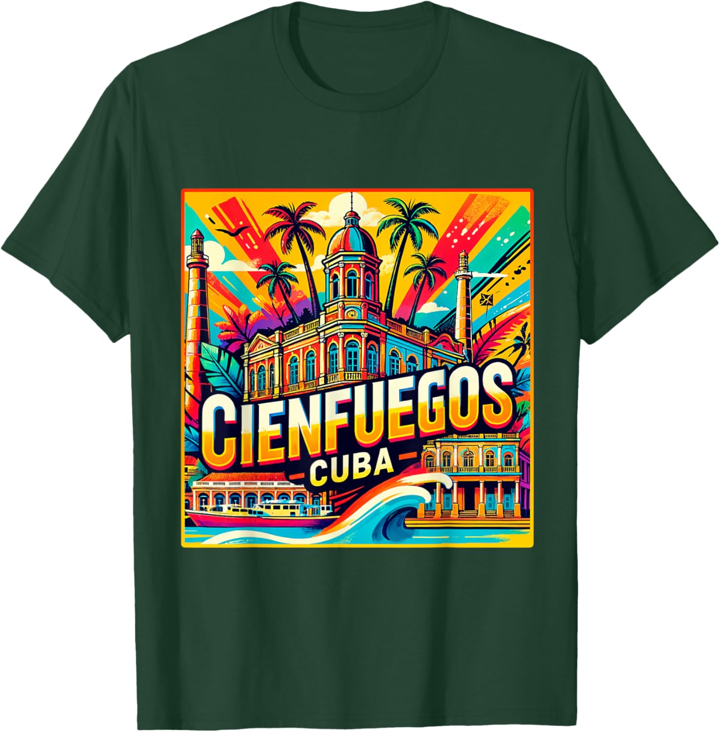 Cienfuegos Cuba Vintage Retro T-Shirt for Family Trips and Adventures - 17