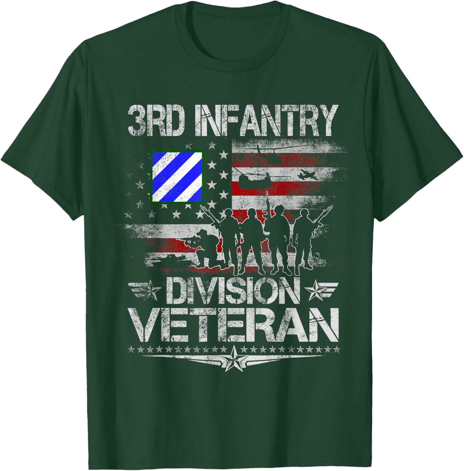 3rd Infantry Division Veteran US Flag T-Shirt for Military Pride - 13