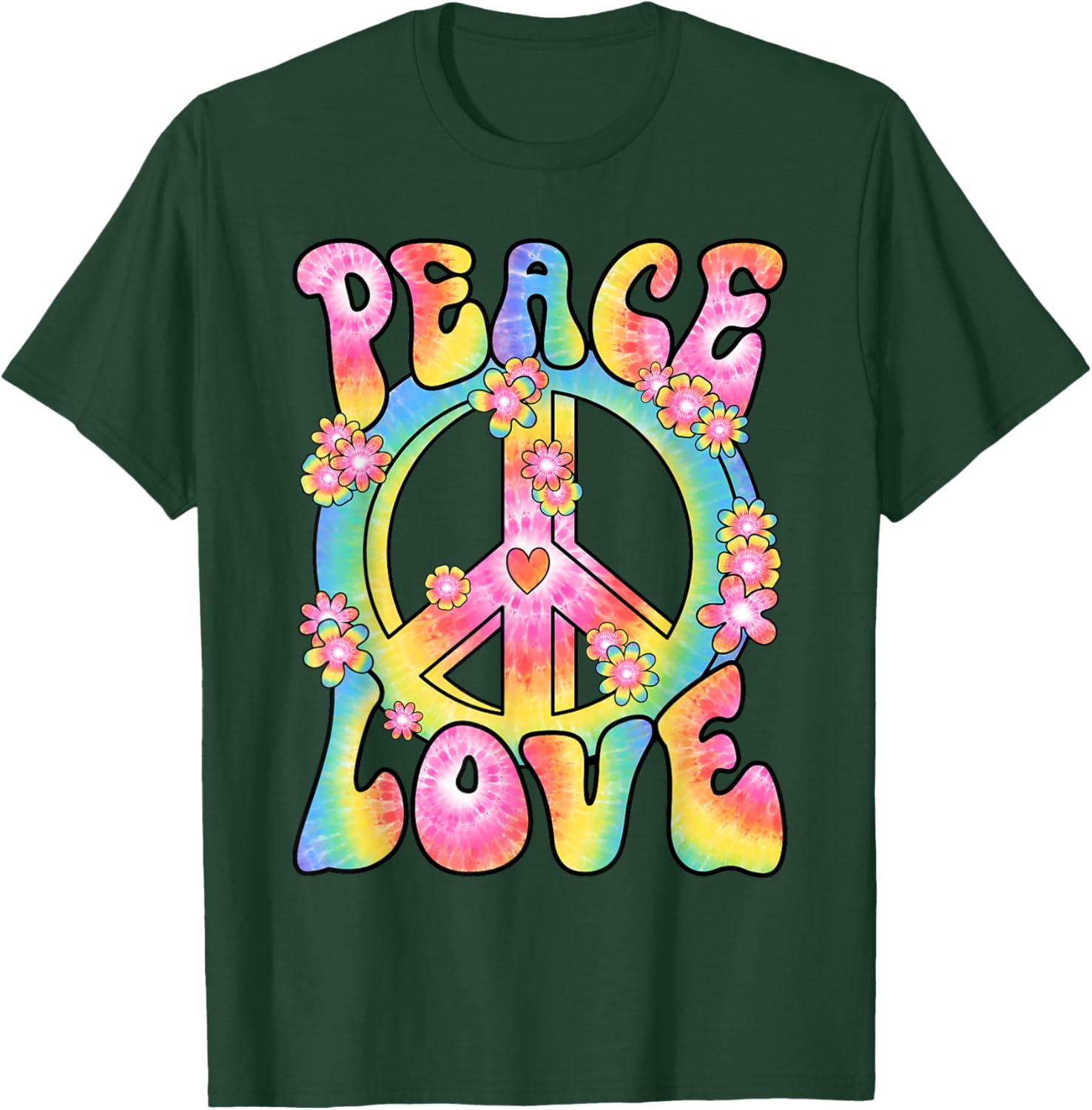 Retro Hippy Costume T-Shirt Peace Love 60s 70s Vintage Outfit - 16