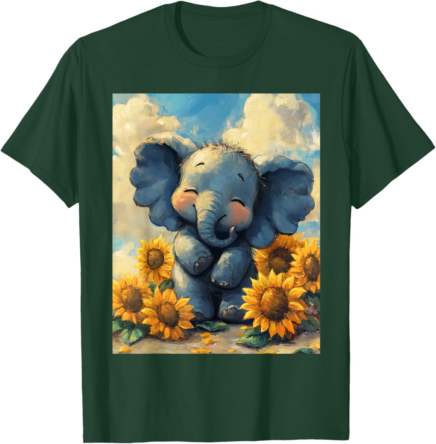 Adorable Sunflower Elephant T-Shirt for Kids - Perfect for Boys and Girls - 14