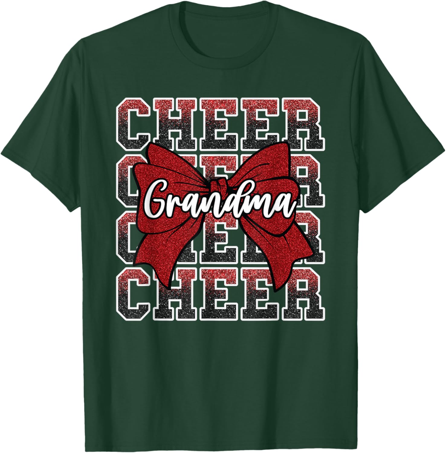 Cheer G-Ma Grandma Cheerleader Red T-Shirt for Cheer Fans and Family - 1