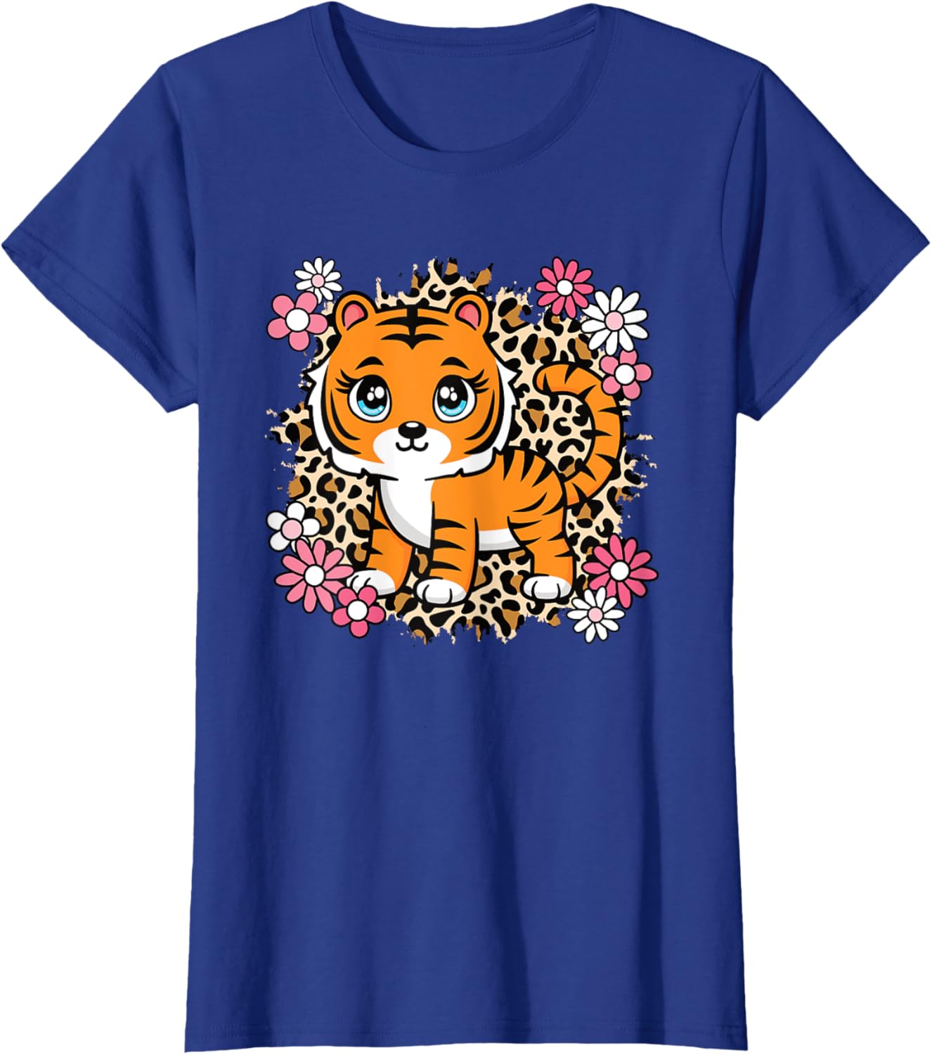 Cute Tiger Flowers T-Shirt for Women Girls and Kids - Perfect Gift for Tiger Lovers - 18