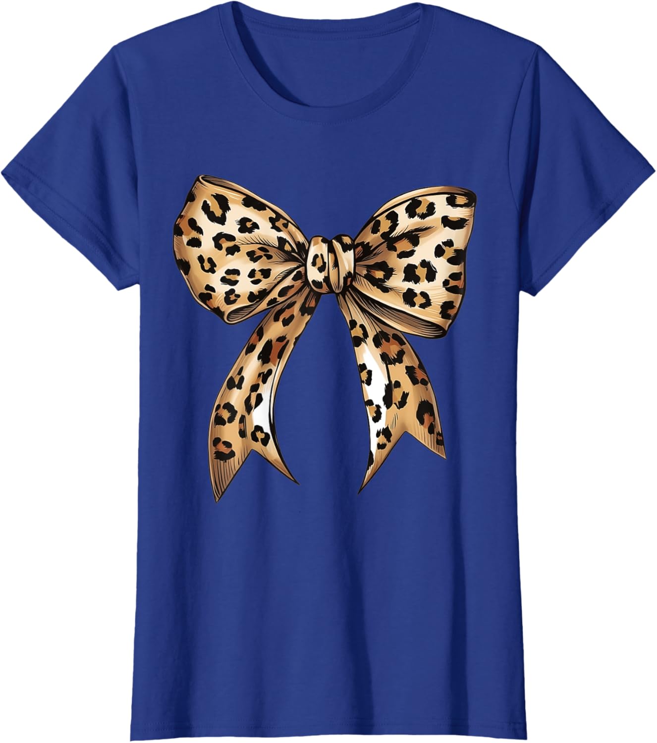 Stylish Leopard Print Croquette Bow T-Shirt for Trendy Fashion Lovers - 4
