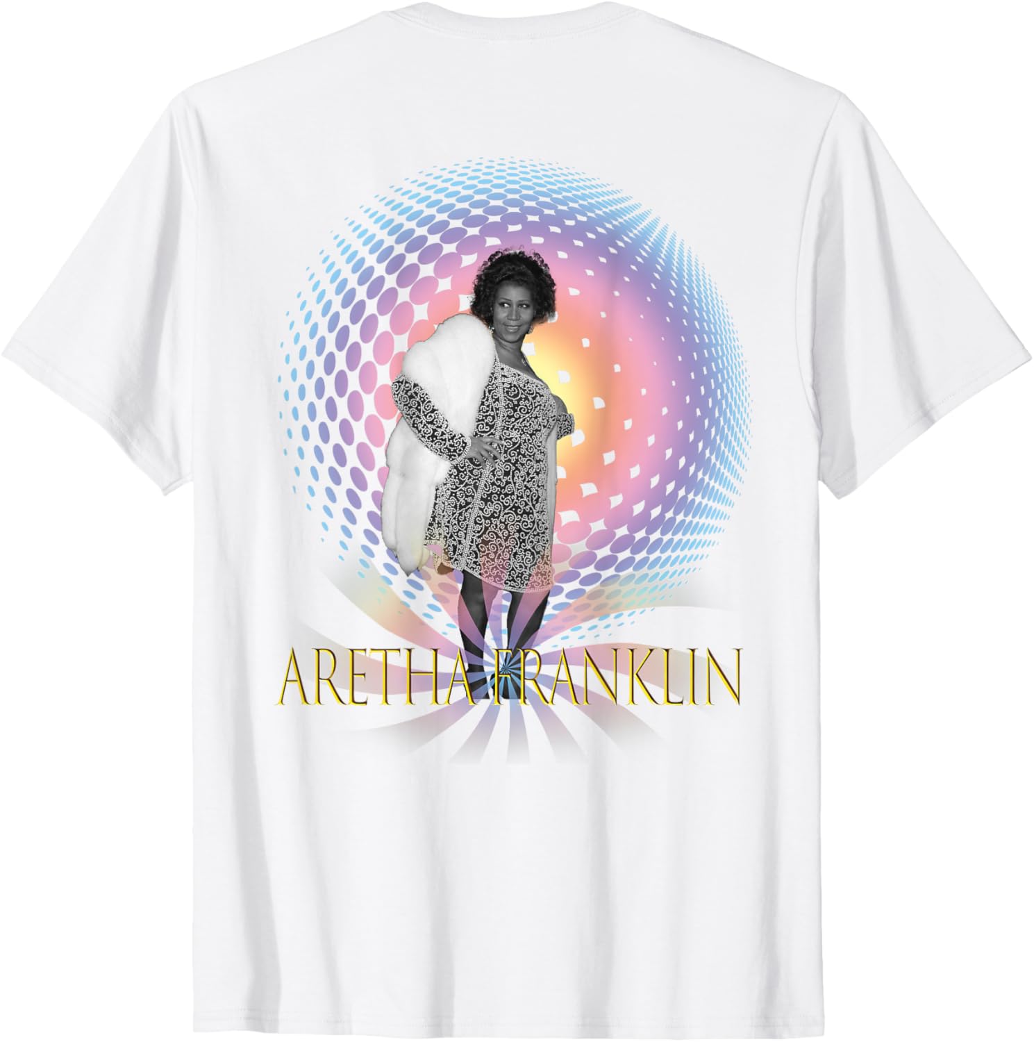Aretha Franklin Back Printed T-Shirt for Music Lovers and Fans - 14