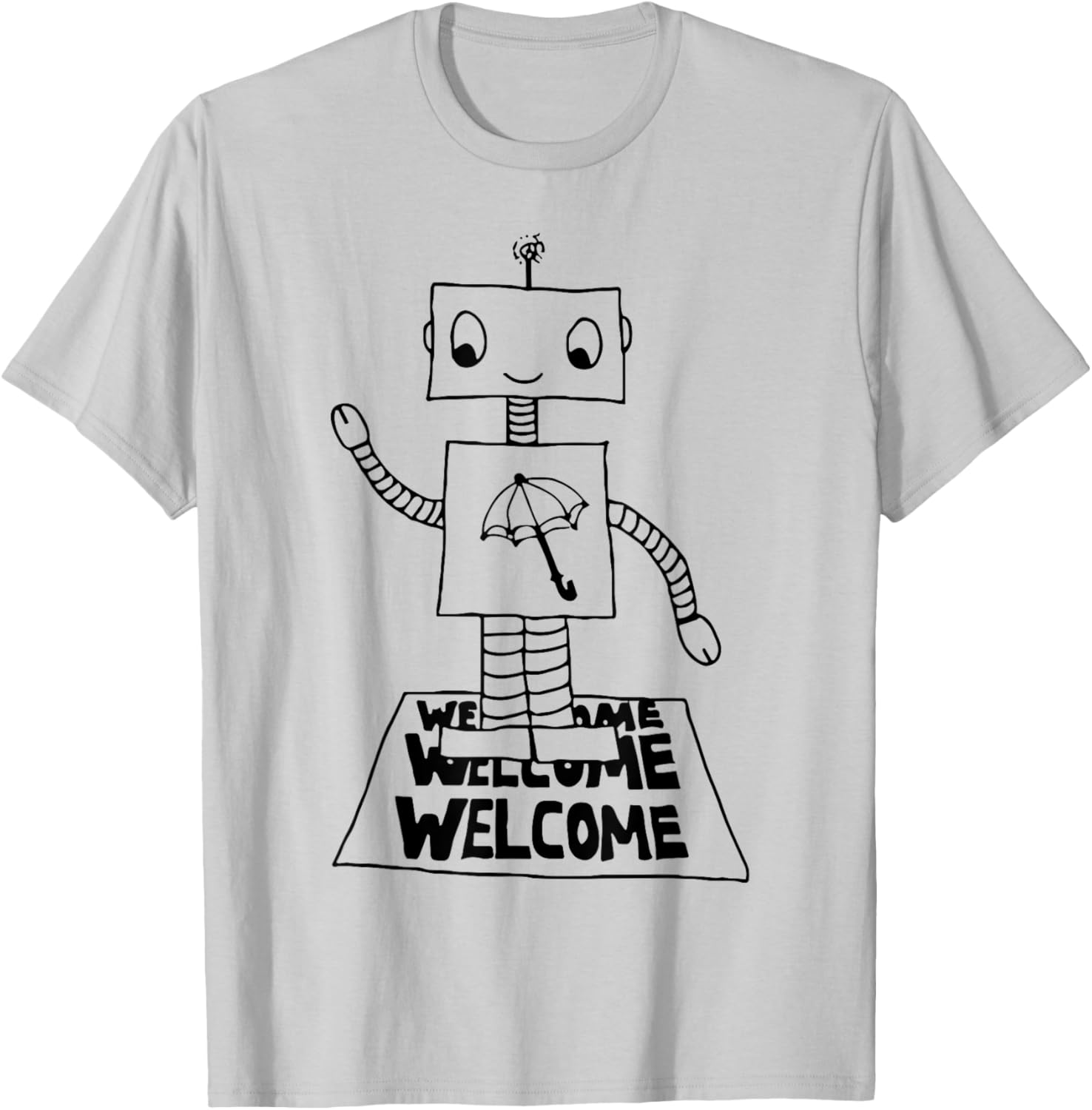Robot Welcome T-Shirt for Fun Casual Wear in Clothing and Shoes - 3