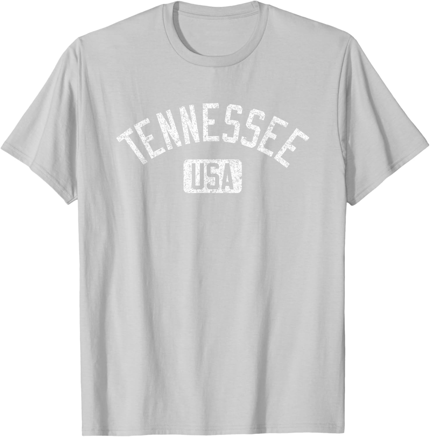 Tennessee Arched Text Distressed White Print T-Shirt for Casual Style - 3