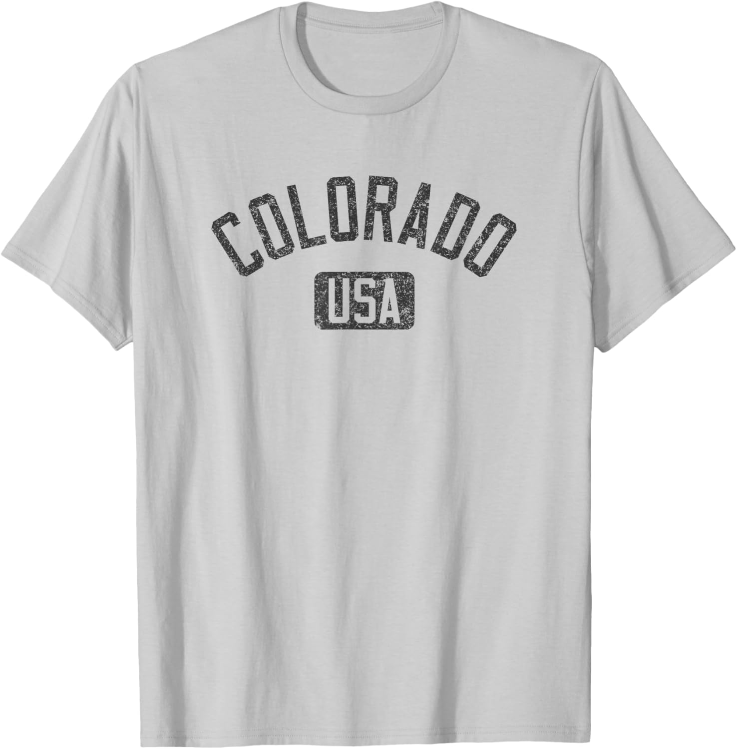 Colorado USA Arched Distressed Black Print T-Shirt for Casual Style - 21