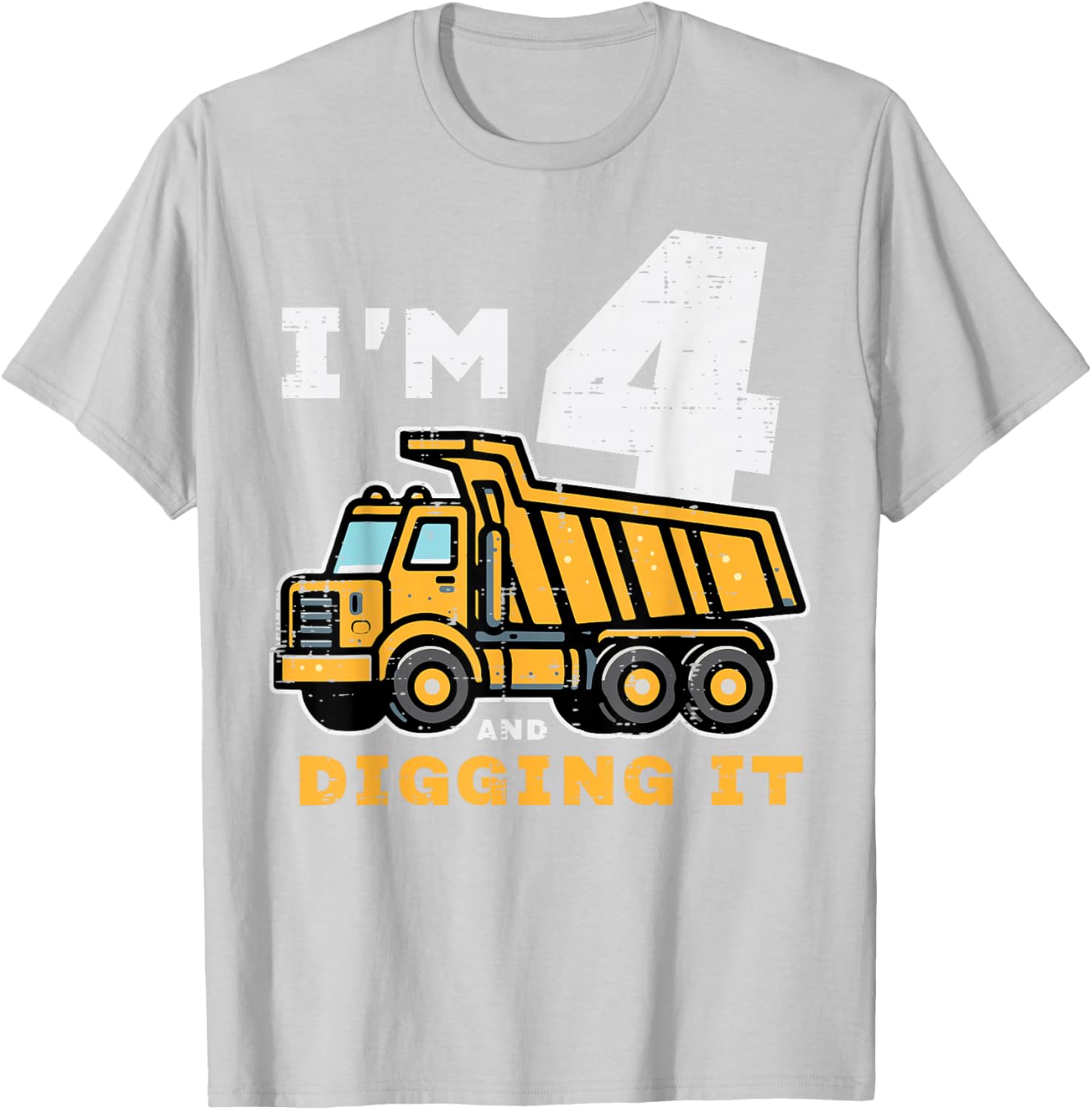 Cute 4th Birthday Dump Truck T-Shirt for Kids - Digging It Design - 11