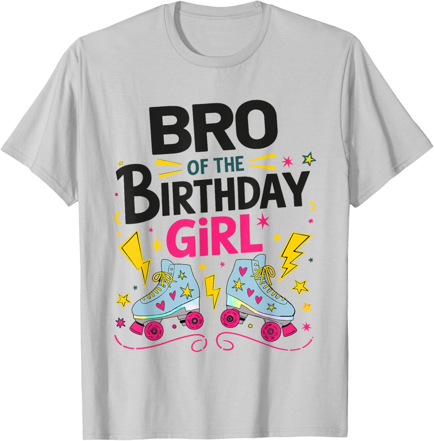 Cool Bro of The Birthday Girl Rolling Skate T-Shirt for Brothers - 3