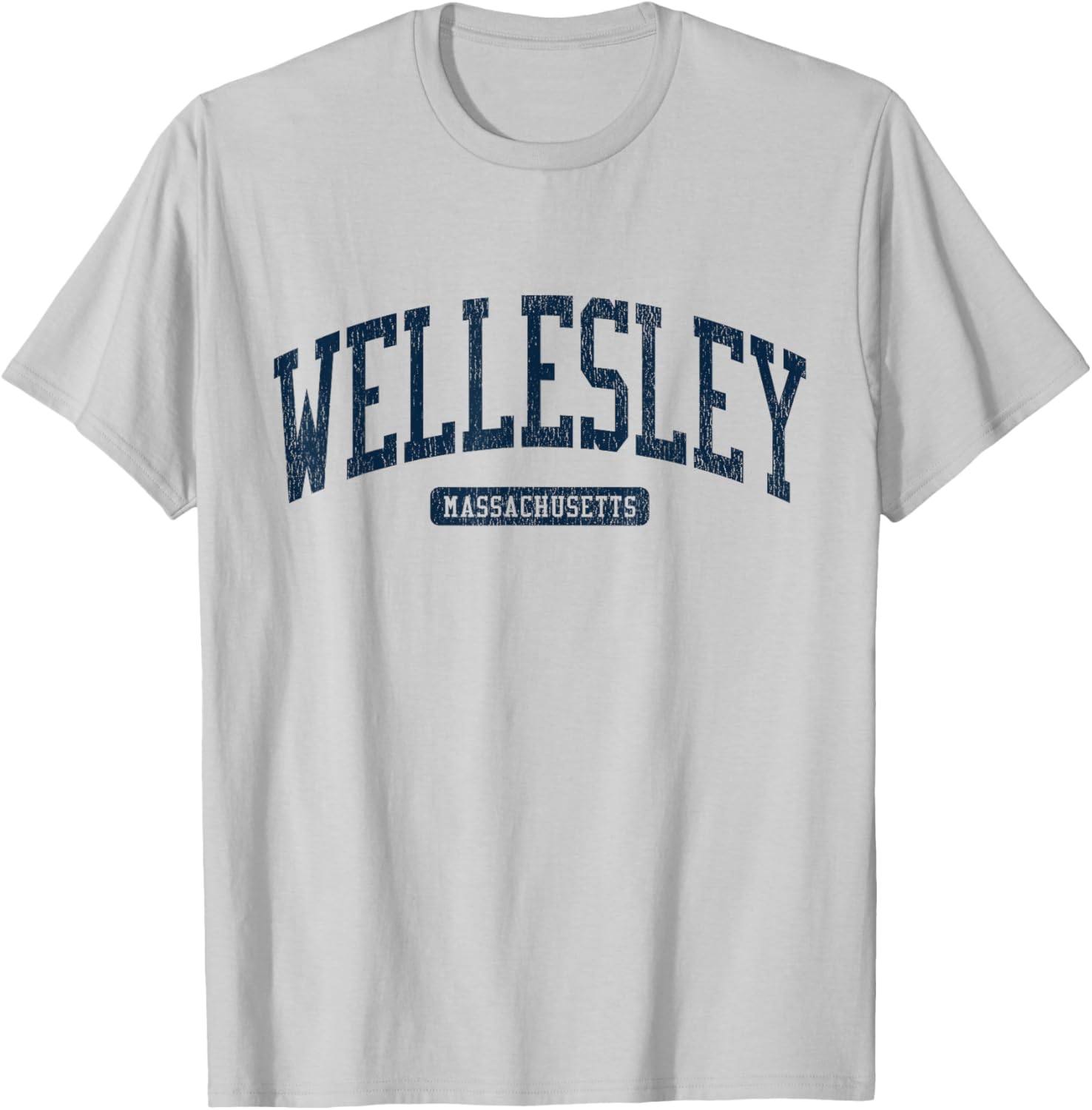 Wellesley MA College Style Blue T-Shirt for Students and Alumni - 15