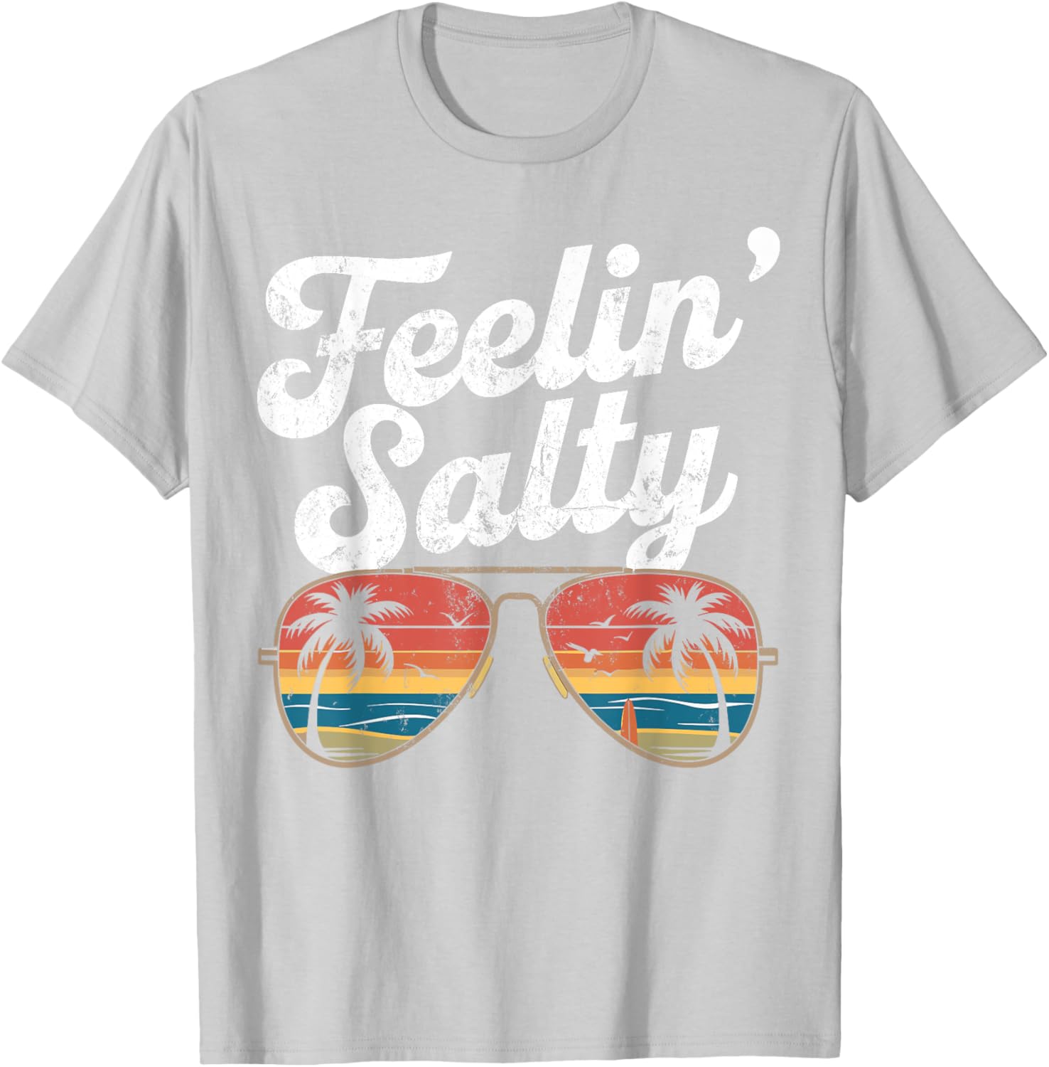 Funny Feelin Salty Vintage 70's Retro Beach Summer Vacation T-Shirt - 7