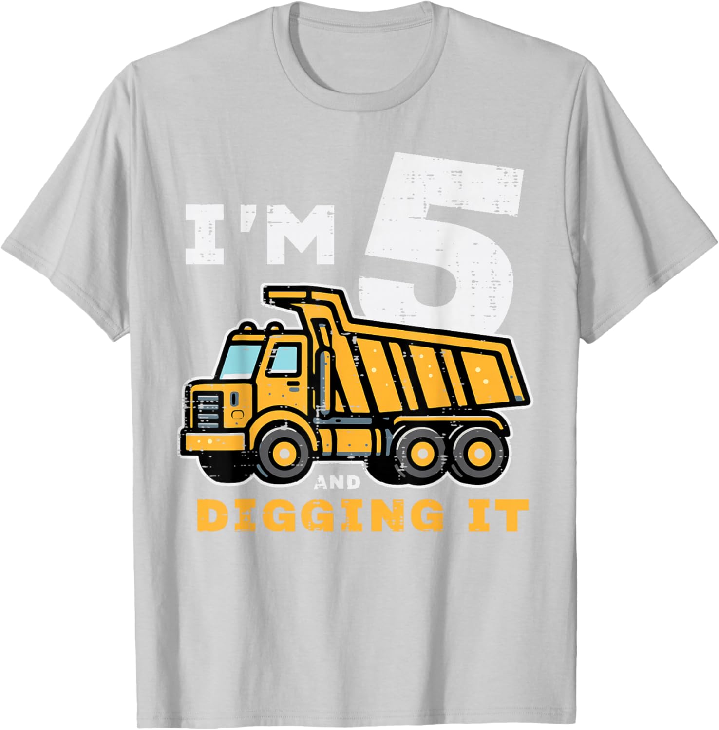 5th Birthday Dump Truck T-Shirt for Boys I’m 5 Digging It Fun Kids Tee - 19