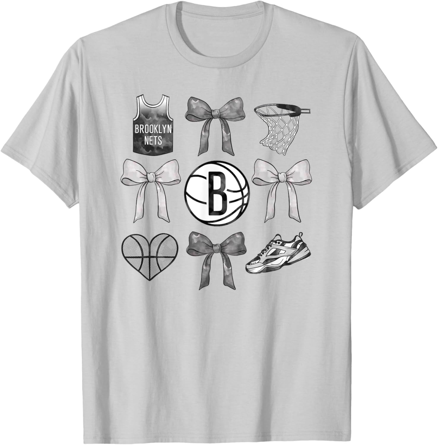Stylish NBA Brooklyn Nets Bow Grid T-Shirt for Fans and Fashion Lovers - 3
