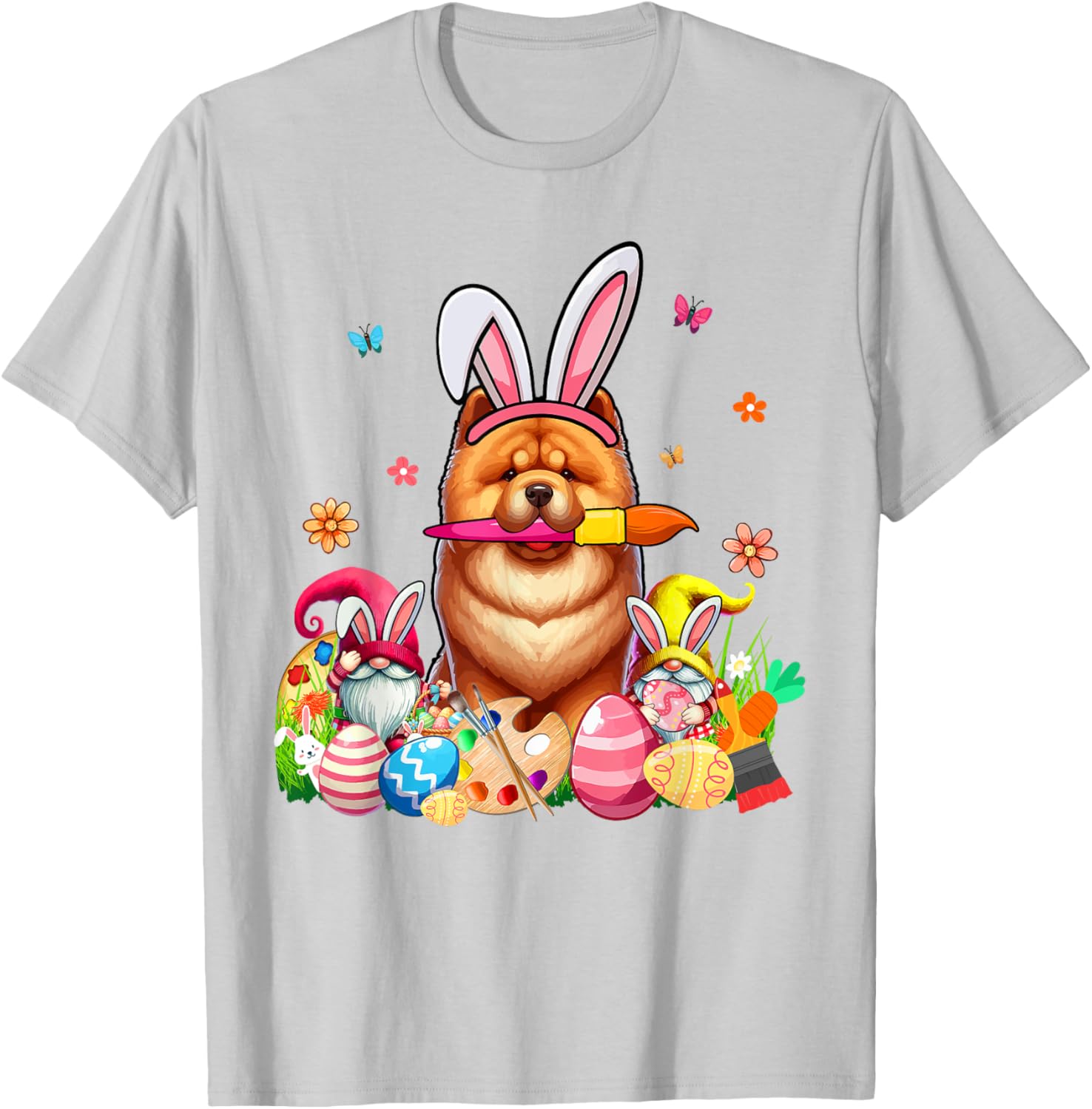 Chow Chow Cosplay Bunny Gnome Easter Eggs T-Shirt for Pet Lovers - 10