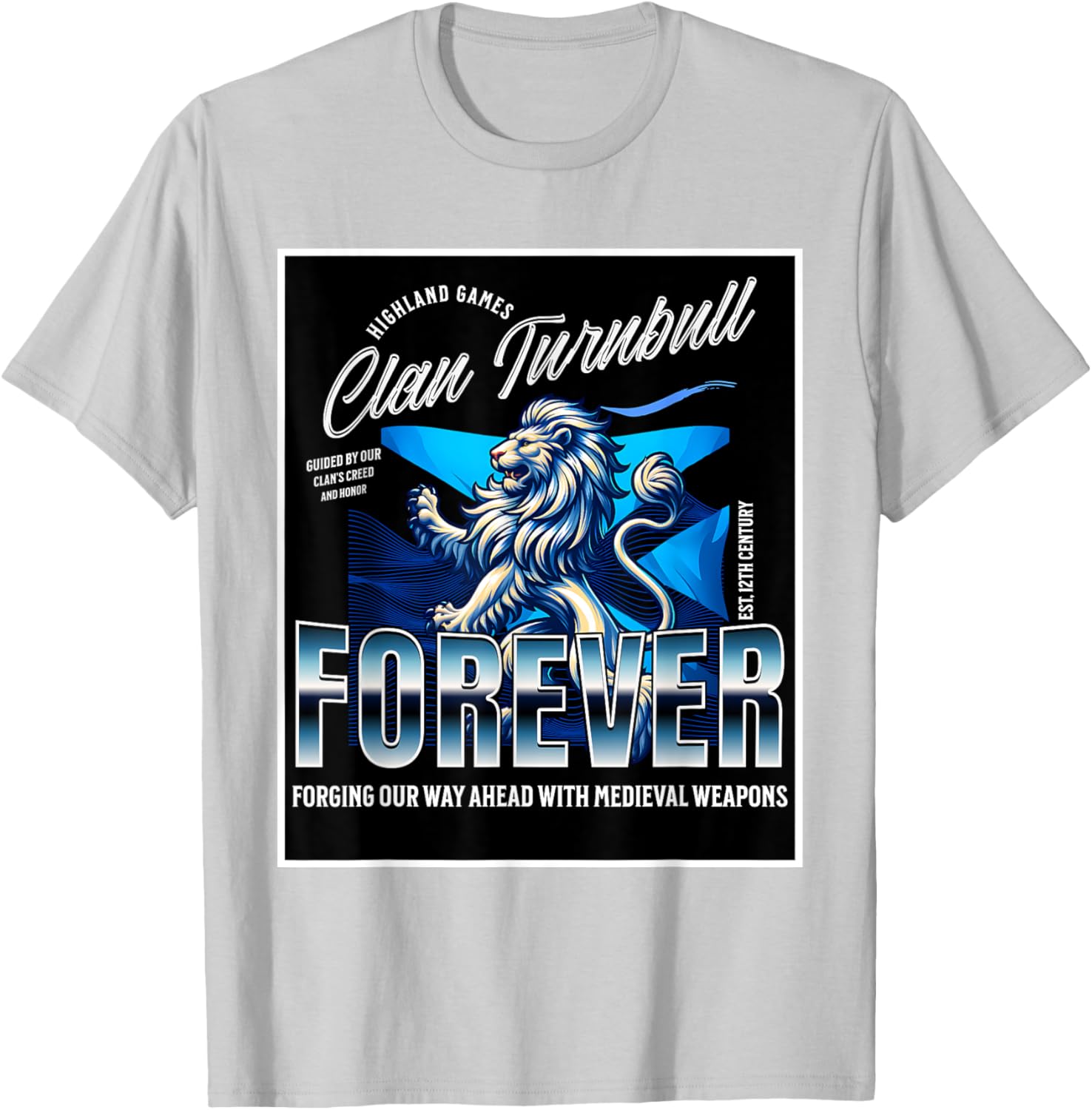 Clan Turnbull Strength and Honor Lion Roots T-Shirt for Family Pride - 19