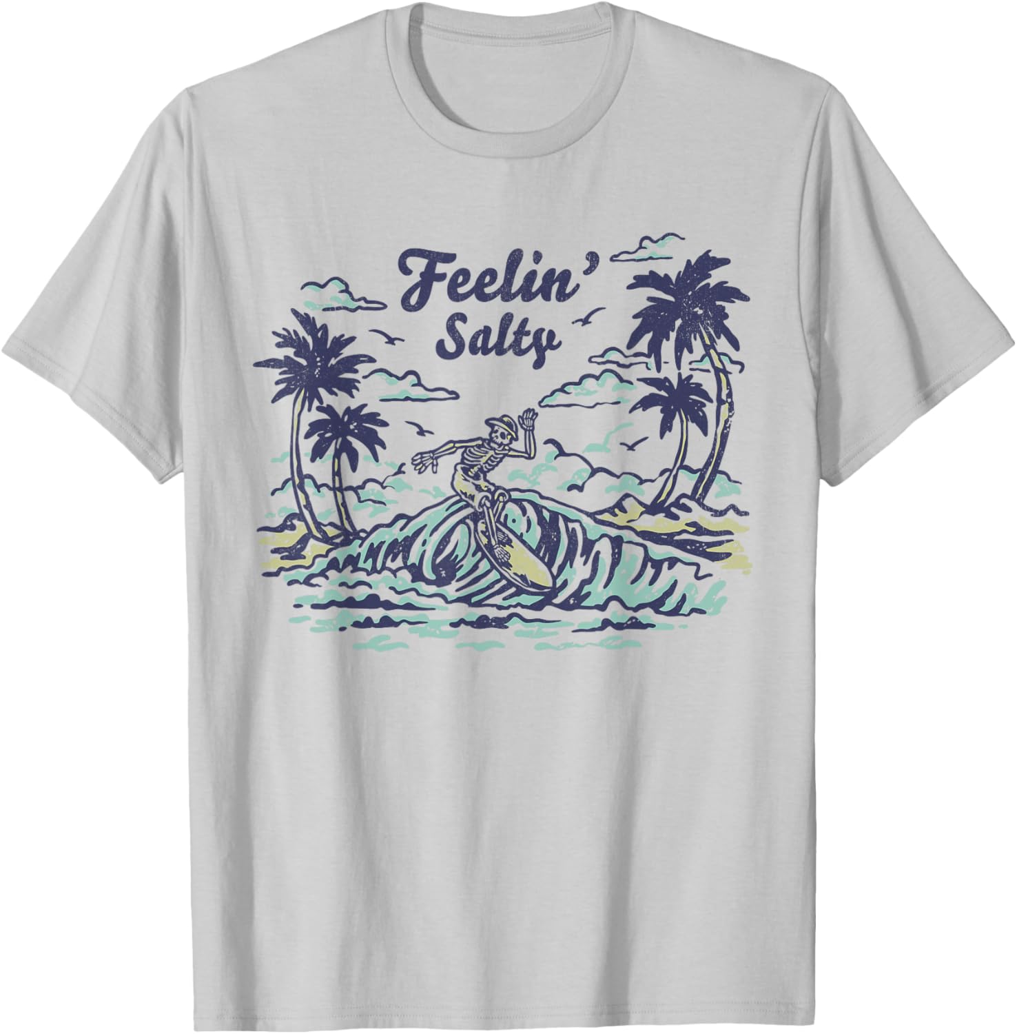 Vintage Wave Retro T-Shirt Feelin' Salty Summer Beach for Men & Women - 10