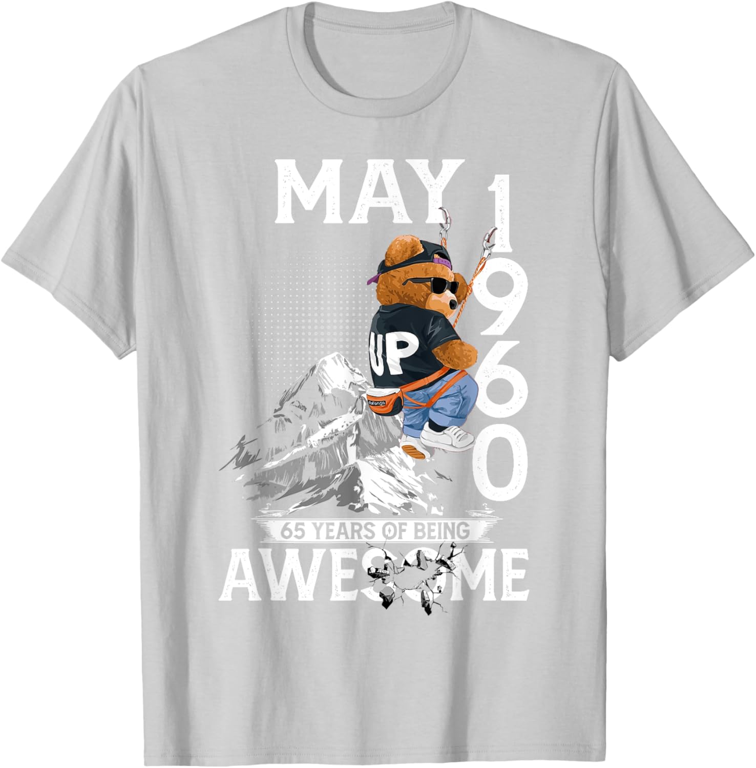 65th Birthday Bear Legends T-Shirt for Men May 1960 Vintage Style - 1