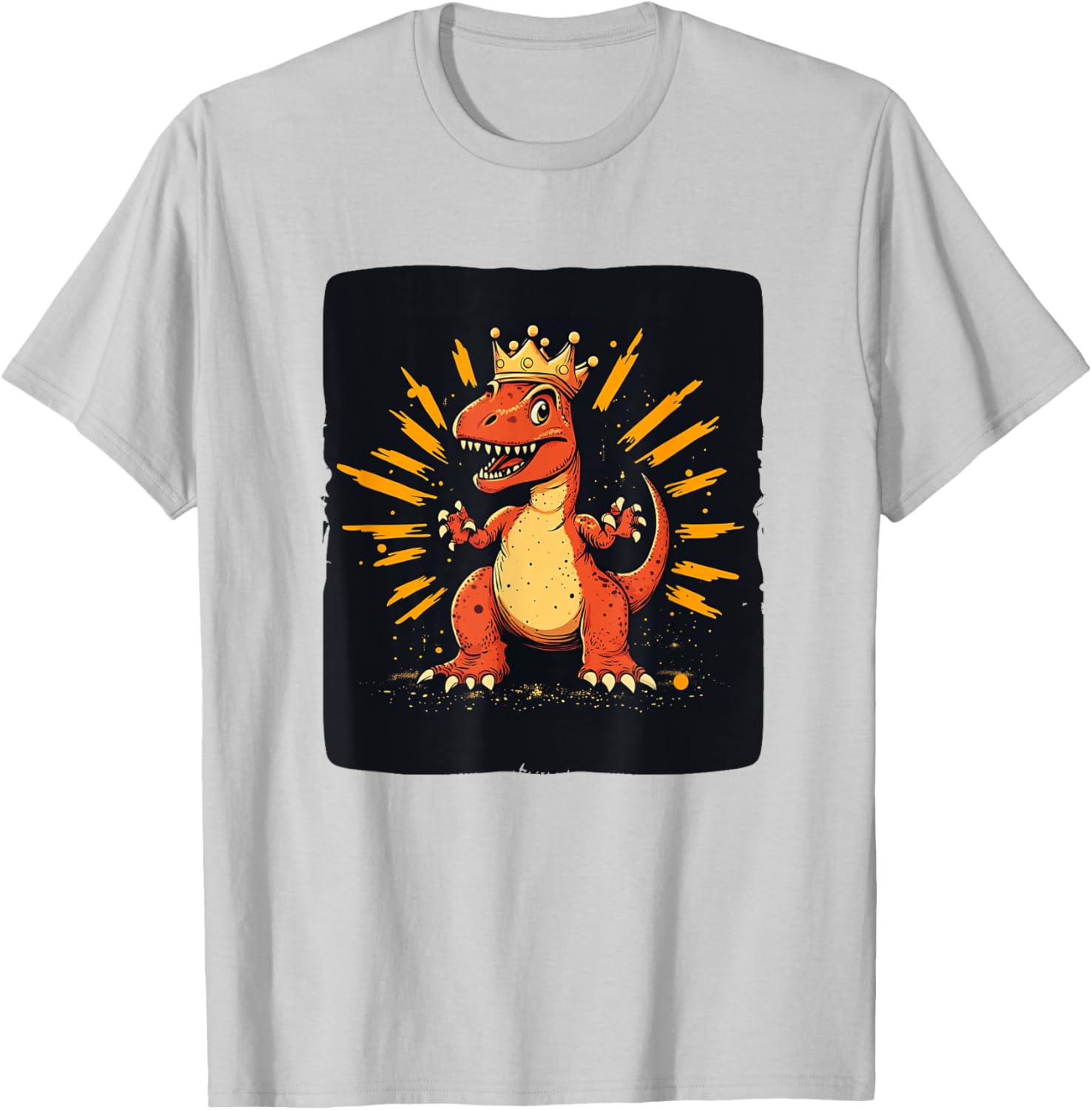Cool Red Dinosaur Costume T-Shirt with Crown for King Lovers - 19