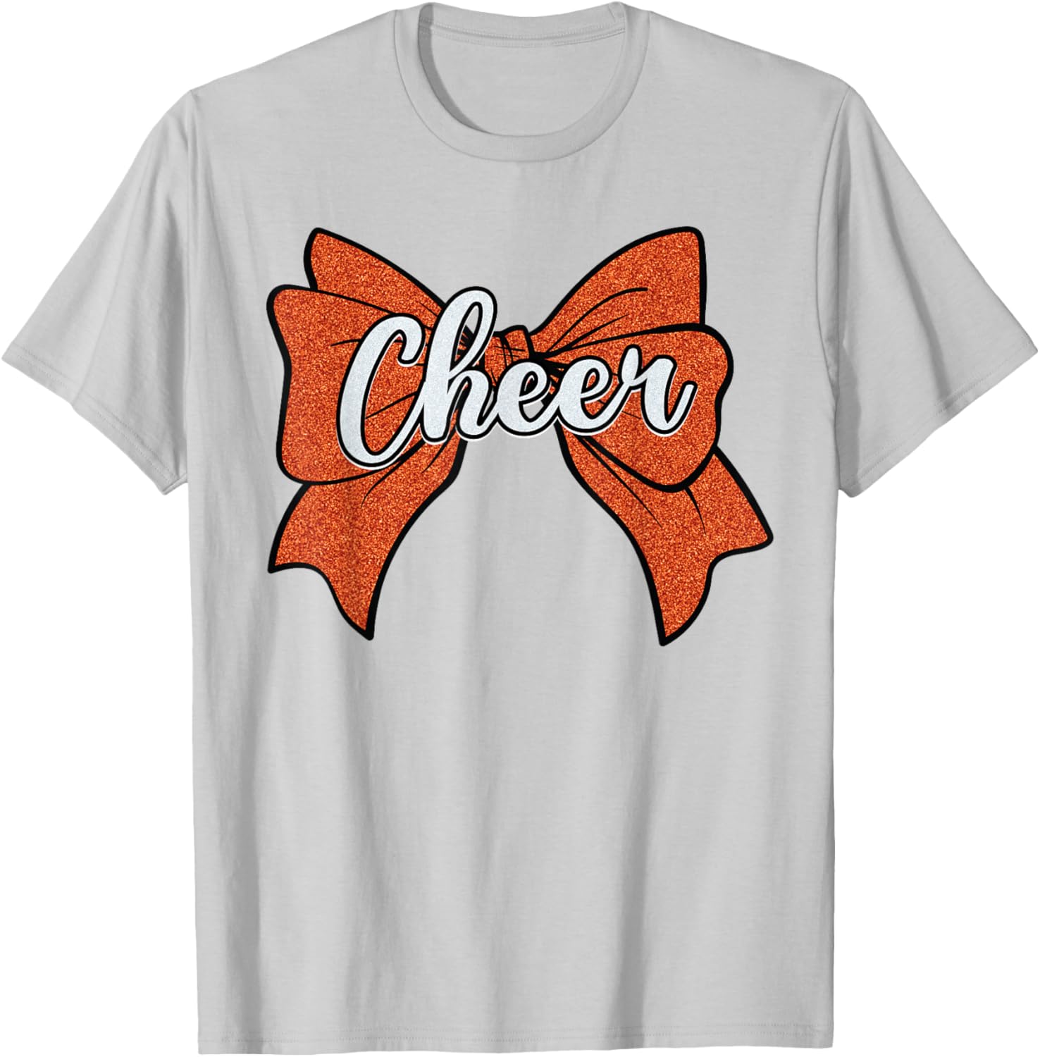 Coquette Orange Cheer Bow Sport T-Shirt for Cheerleaders and Fans - 3