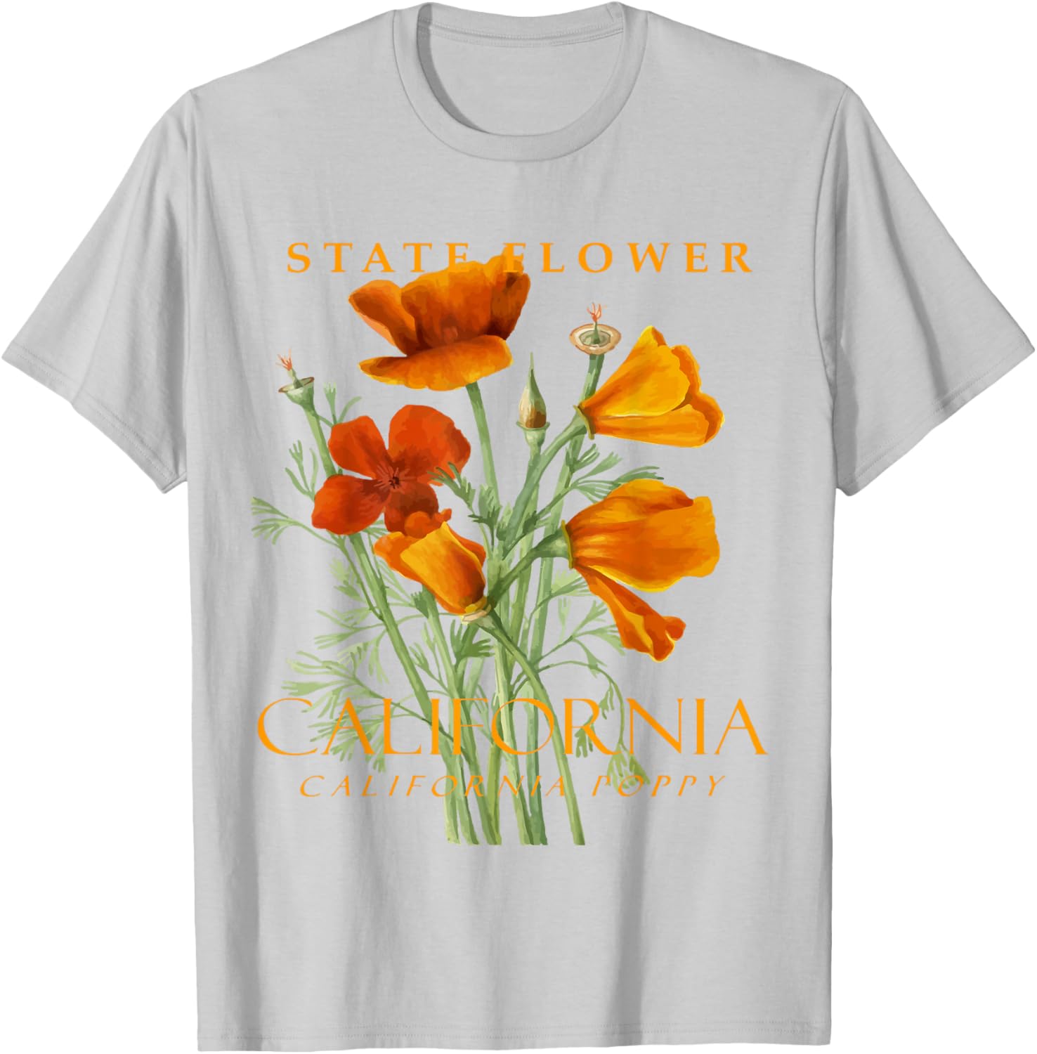 California Poppy T-Shirt for Nature Lovers - Stylish Floral Apparel - 26