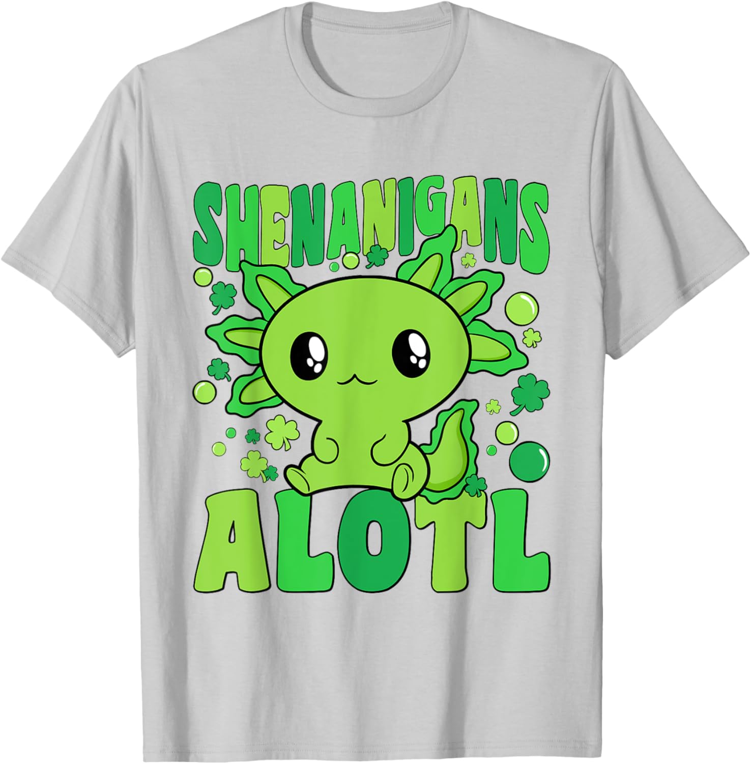 Cute Axolotl St Patricks Day T-Shirt for Kids - Fun Alotl Design - 21