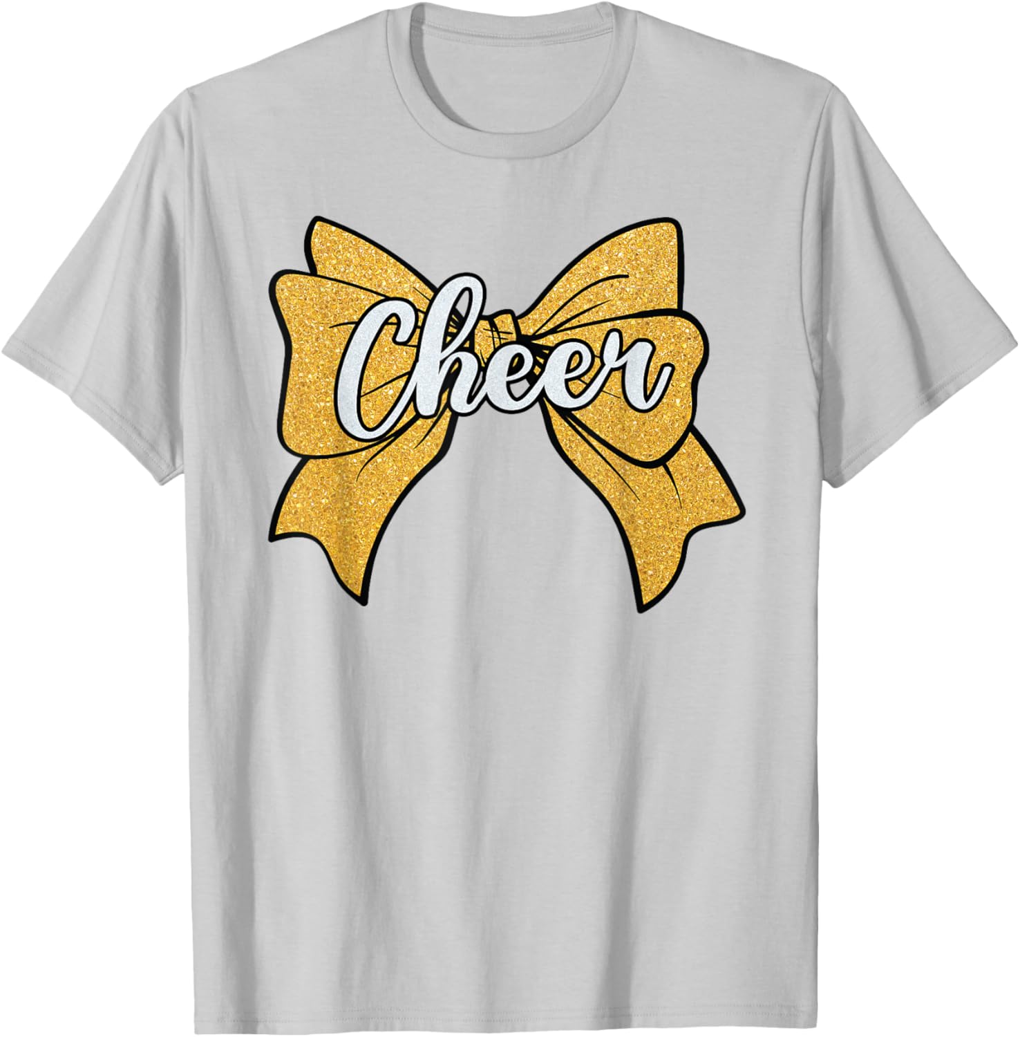Coquette Yellow Cheerleader T-Shirt with Cheer Bow for Sport Fans - 13