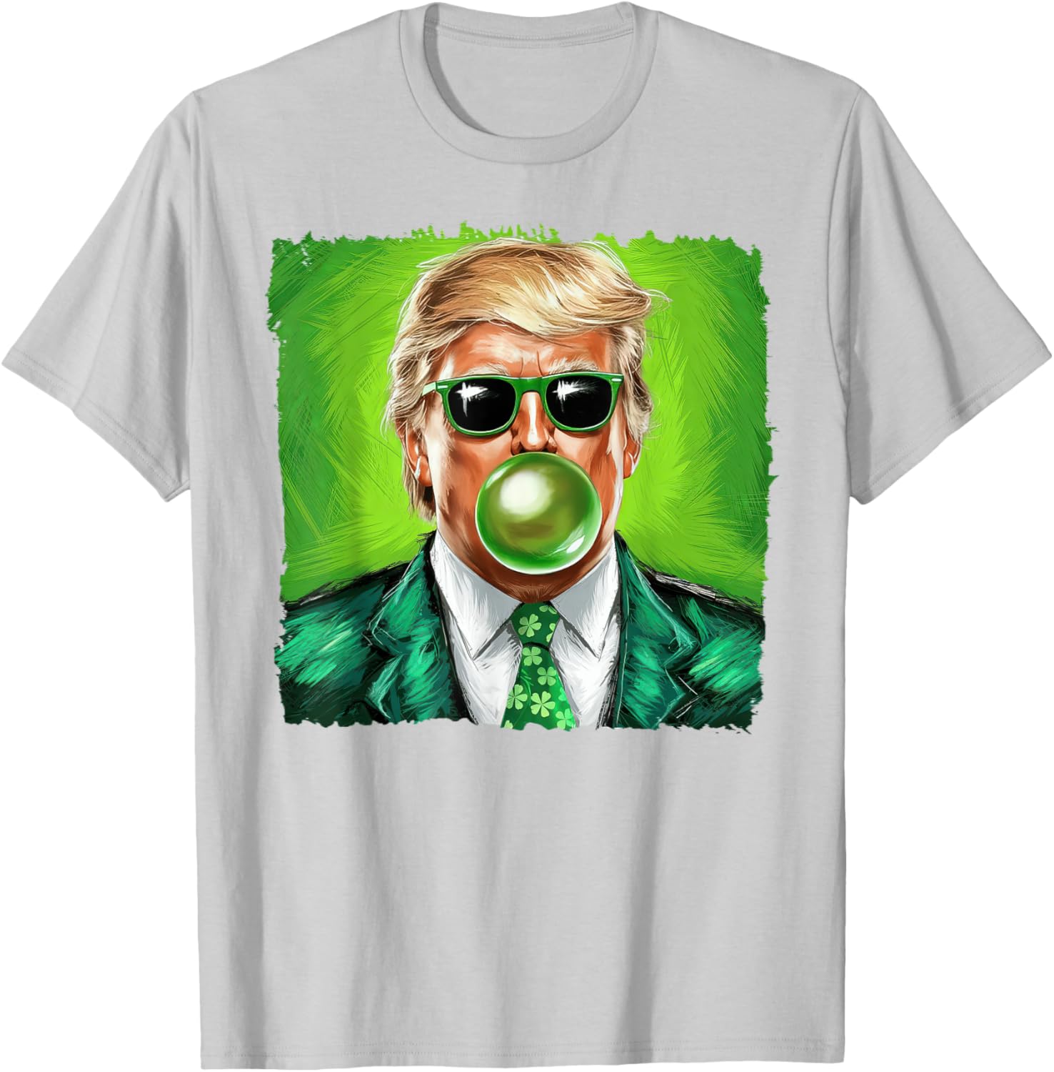 Trump Bubble Gum Sunglasses St. Patrick's Day T-Shirt for Fun Celebrations - 24