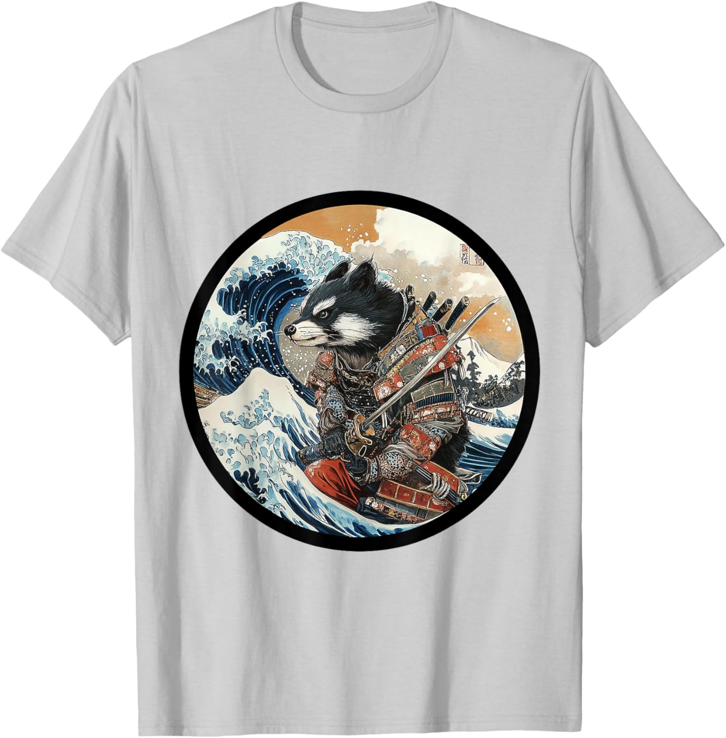 Wild Badger Brock Samurai Warrior Vintage Japanese Anime T-Shirt - 4