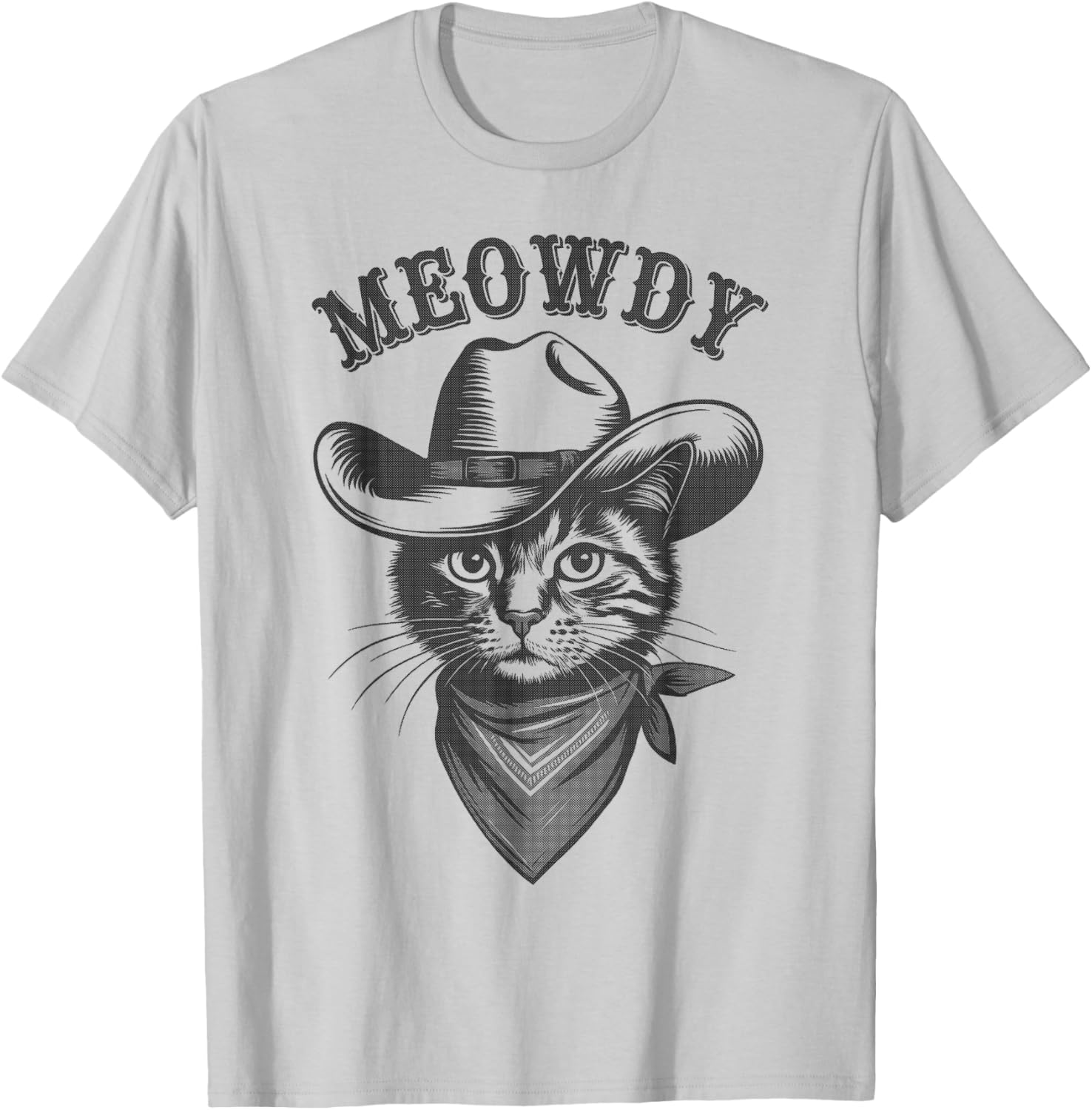 Funny Cowboy Cat Graphic T-Shirt for Cat Lovers and Cat Dads - 2