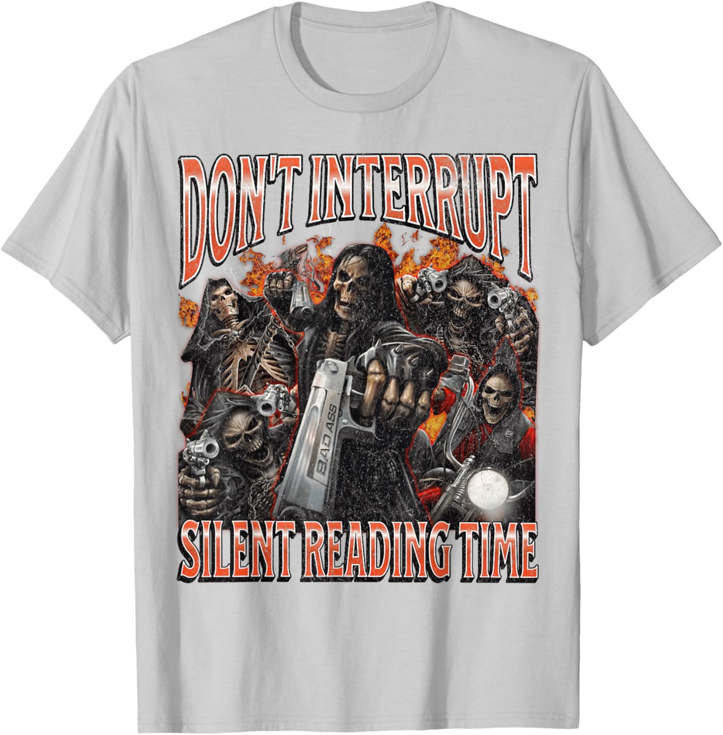 Funny Skeleton Meme T-Shirt Perfect for Silent Reading Time Lovers - 20