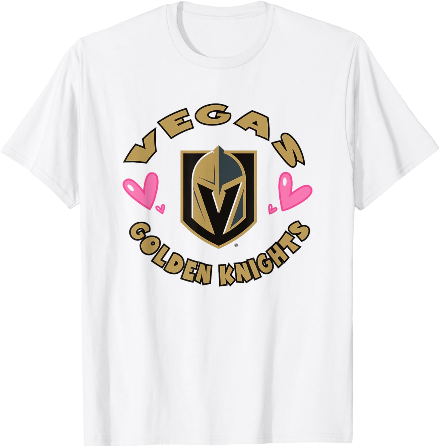 Vegas Golden Knights Valentine Hearts T-Shirt for Fans – Officially Licensed - 1