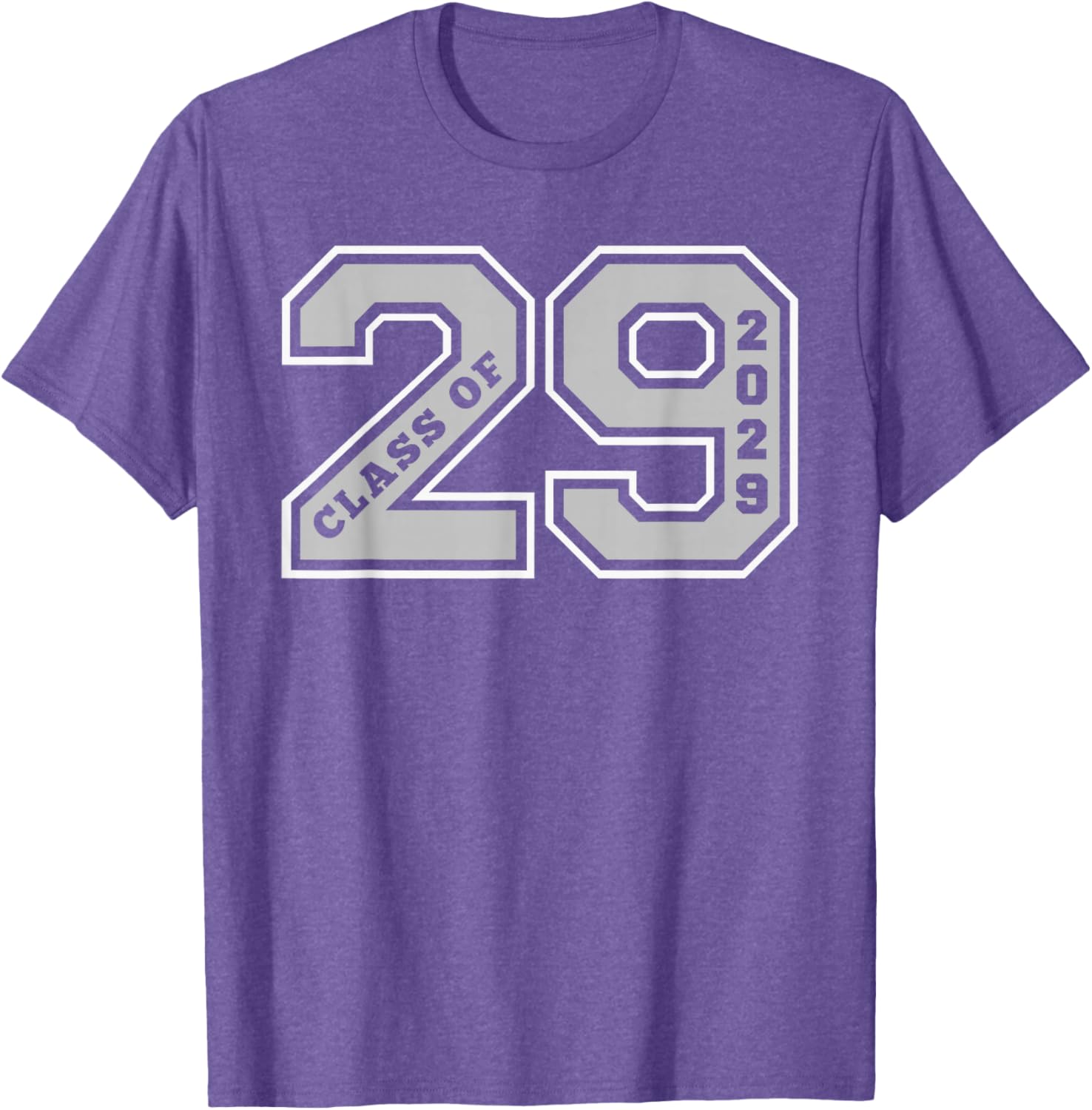Class of 2029 Grey Letterman Style Grad Gift T-Shirt for Celebrations - 19