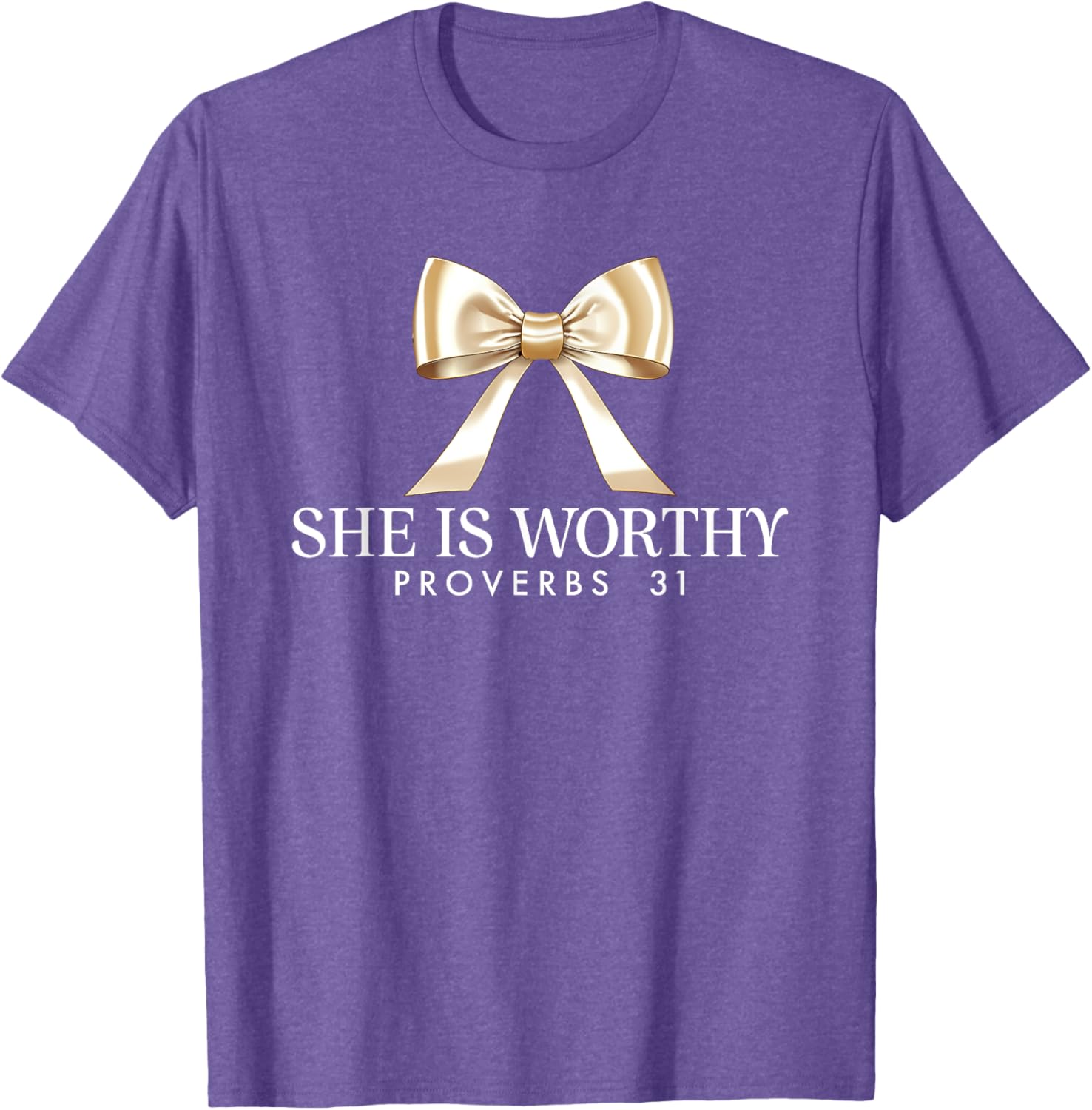 She Is Worthy Proverbs 31 Faith T-Shirt for Women - Inspirational Apparel - 21