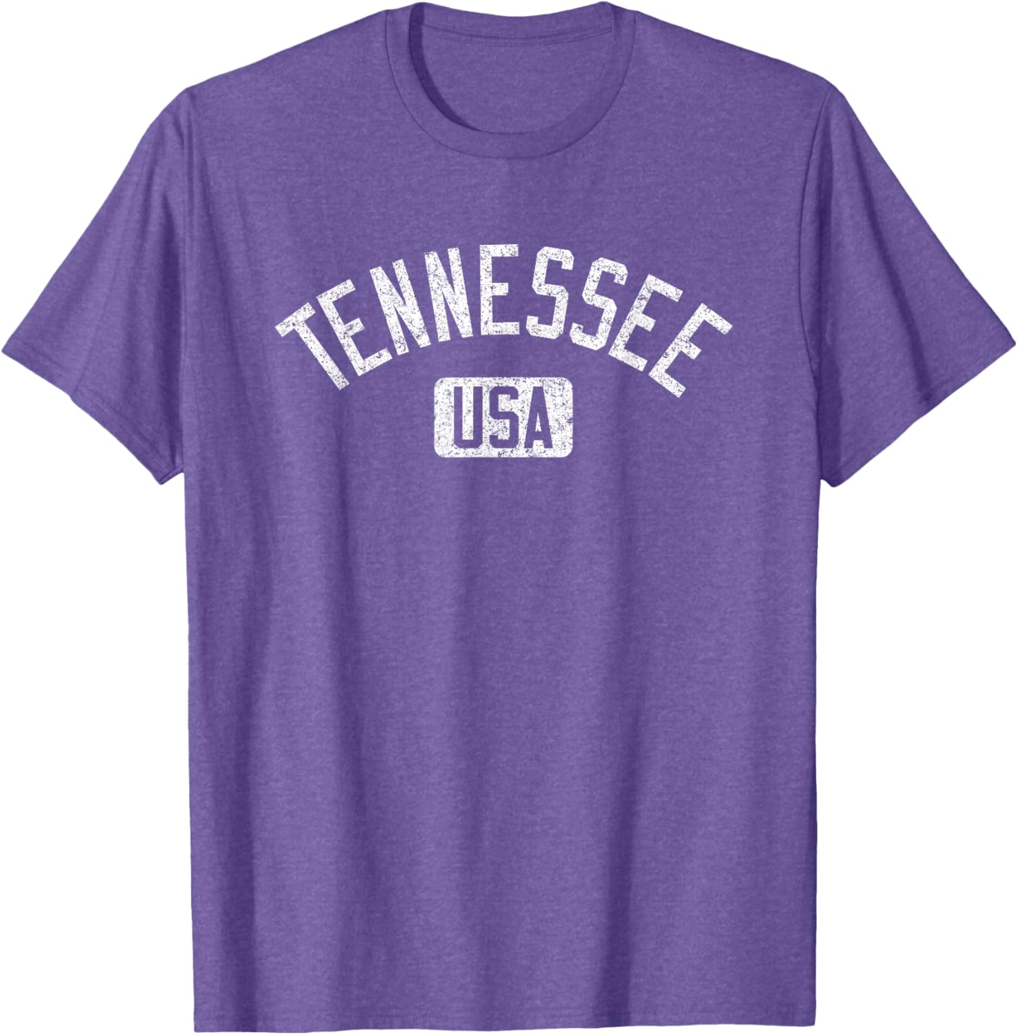 Tennessee Arched Text Distressed White Print T-Shirt for Casual Style - 21