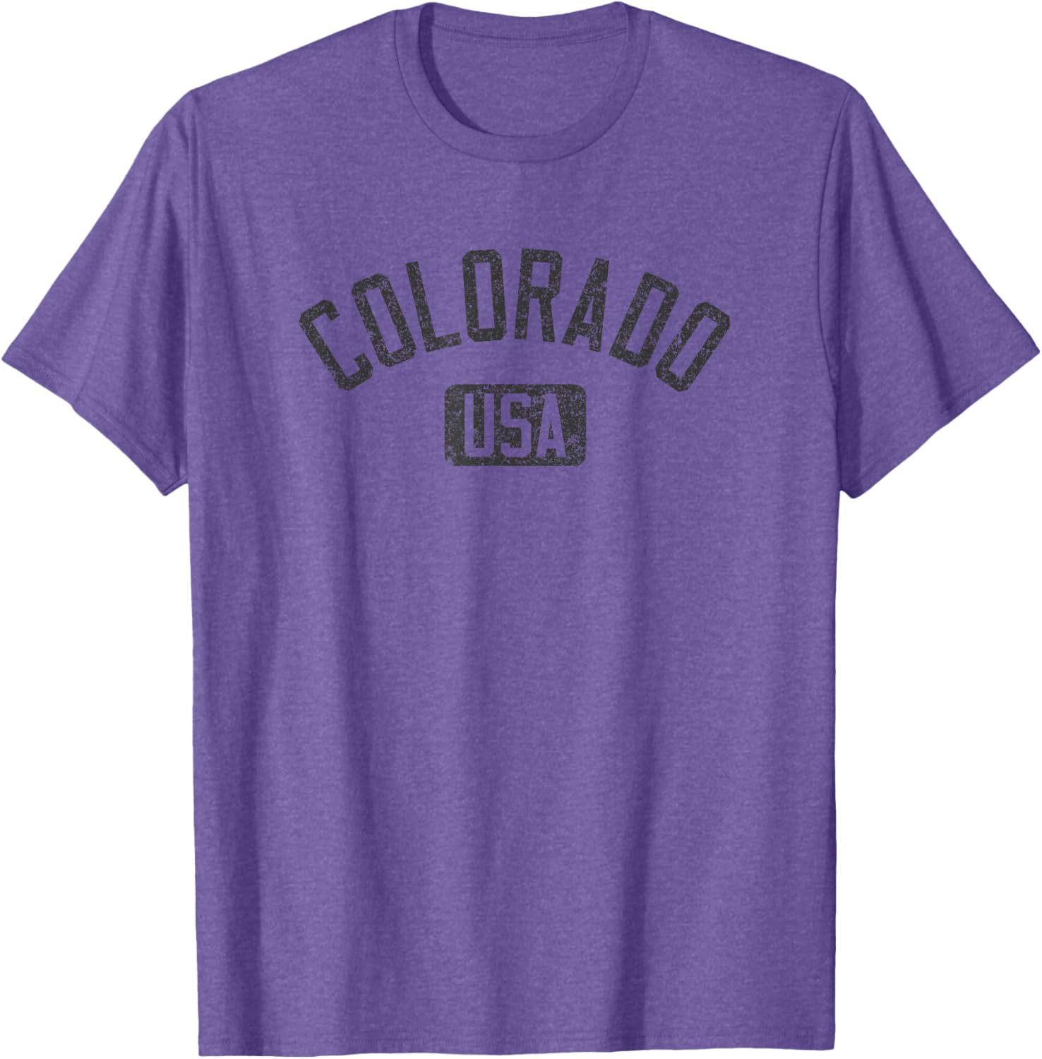 Colorado USA Arched Distressed Black Print T-Shirt for Casual Style - 11