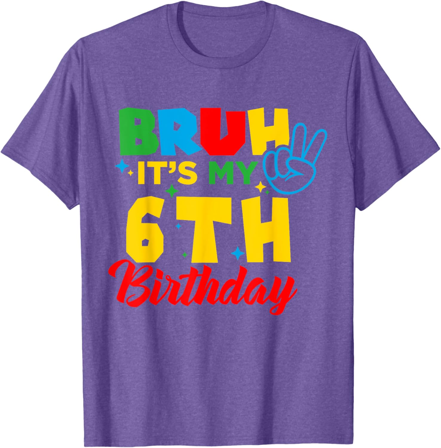 Bruh I'm 6 Gamer Bro T-Shirt for Fun 6th Birthday Celebration - 22