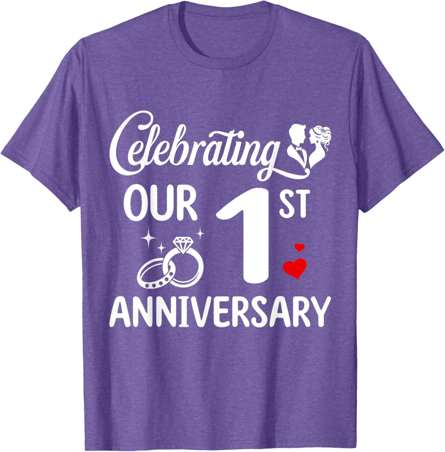1st Wedding Anniversary T-Shirt for Couples - Celebrate Love in Style - 12
