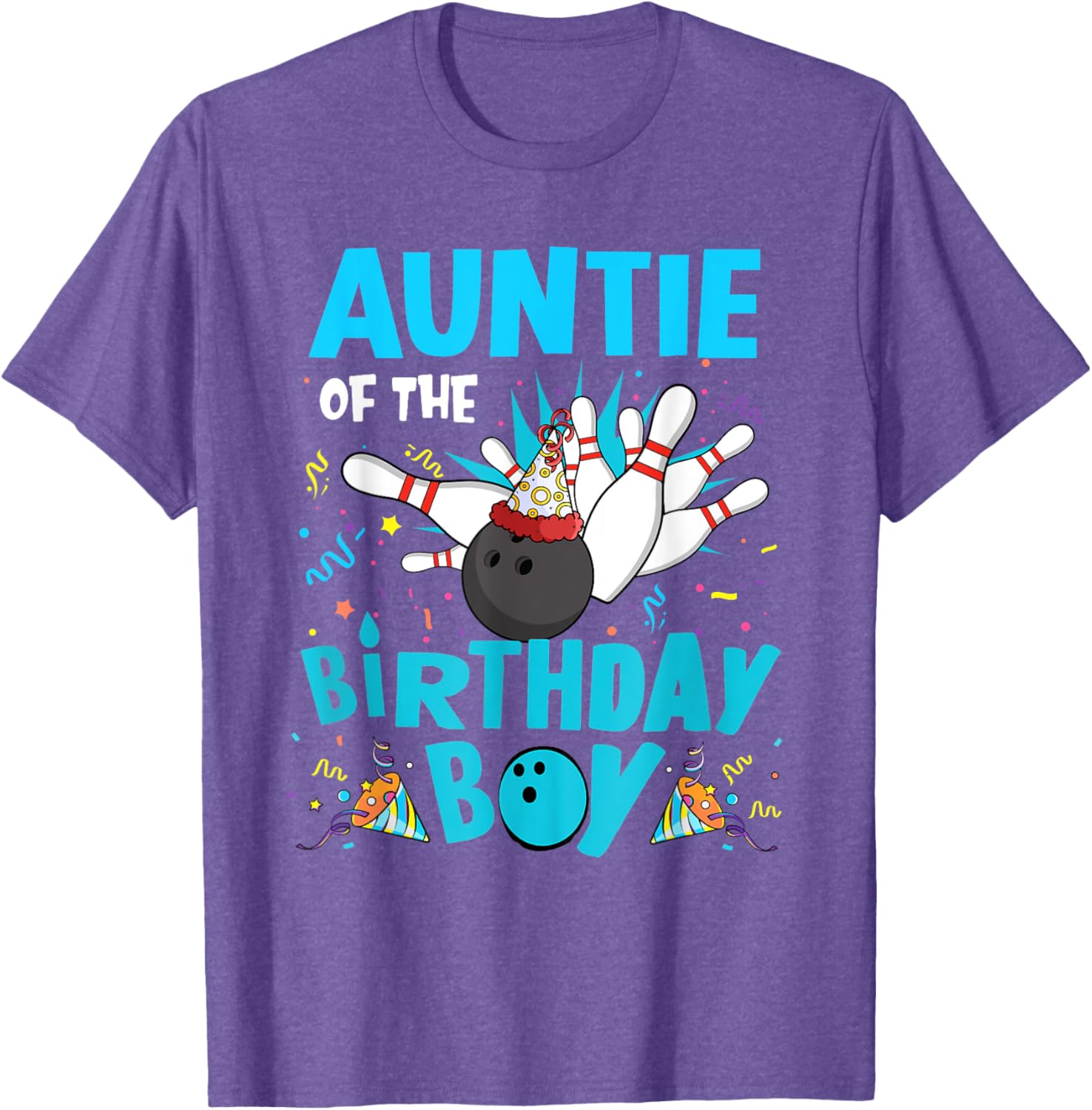 Auntie of the Birthday Boy Bowling T-Shirt for Family Fun Matching Outfits - 21