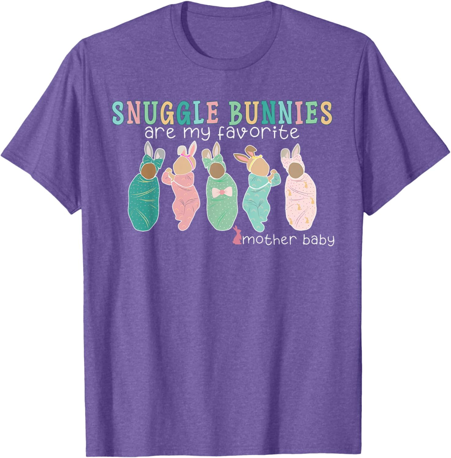 Snuggle Bunnies Mother Baby Nurse Easter T-Shirt for Celebratory Comfort - 14