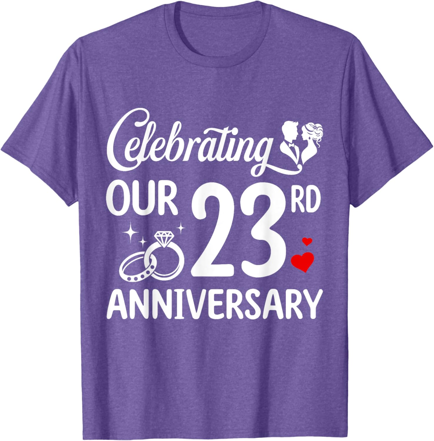 23rd Wedding Anniversary T-Shirt for Him and Her, Celebrate 23 Years of Love - 2