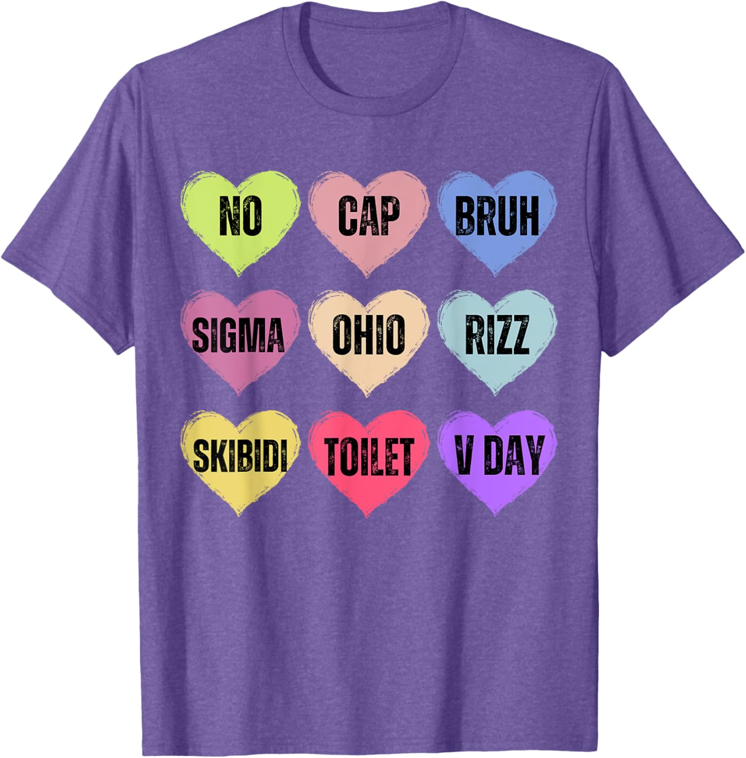 Skibidi Valentine's Day Funny Rizz No Cap T-Shirt for Couples - 17