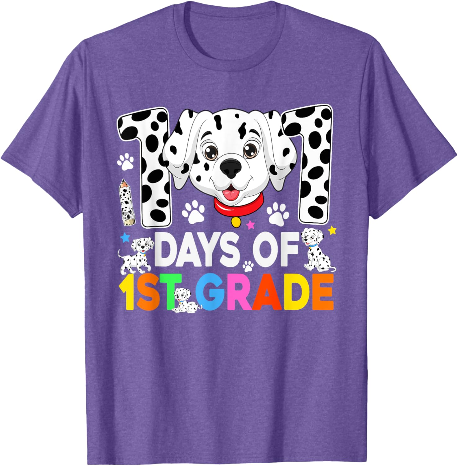 100 Days of School Dalmatian Dog T-Shirt for Kids 3rd Grade Fun Fashion - 11