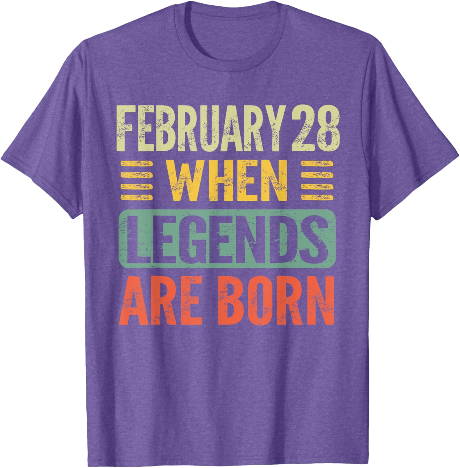 February 28 Legends Born Vintage T-Shirt for Birthday Celebration - 4
