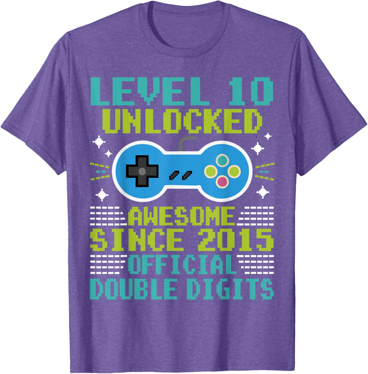 Cool 10th Birthday Boys T-Shirt Level 10 Unlocked Awesome Since 2015 - 9
